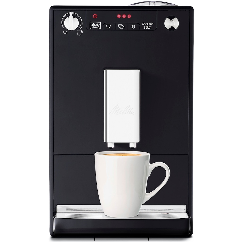 Melitta Kaffeevollautomat »Solo® E950-201, schwarz«, Perfekt für Café crème & Espresso, nur 20cm breit