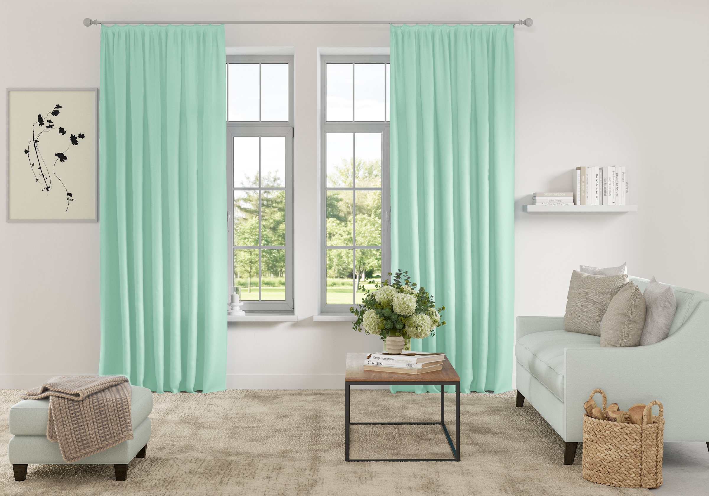 OTTO home "Parry" Kräuselband 2 Stk. tlg. 2-er Set, blickdicht, monochrom, günstig online kaufen