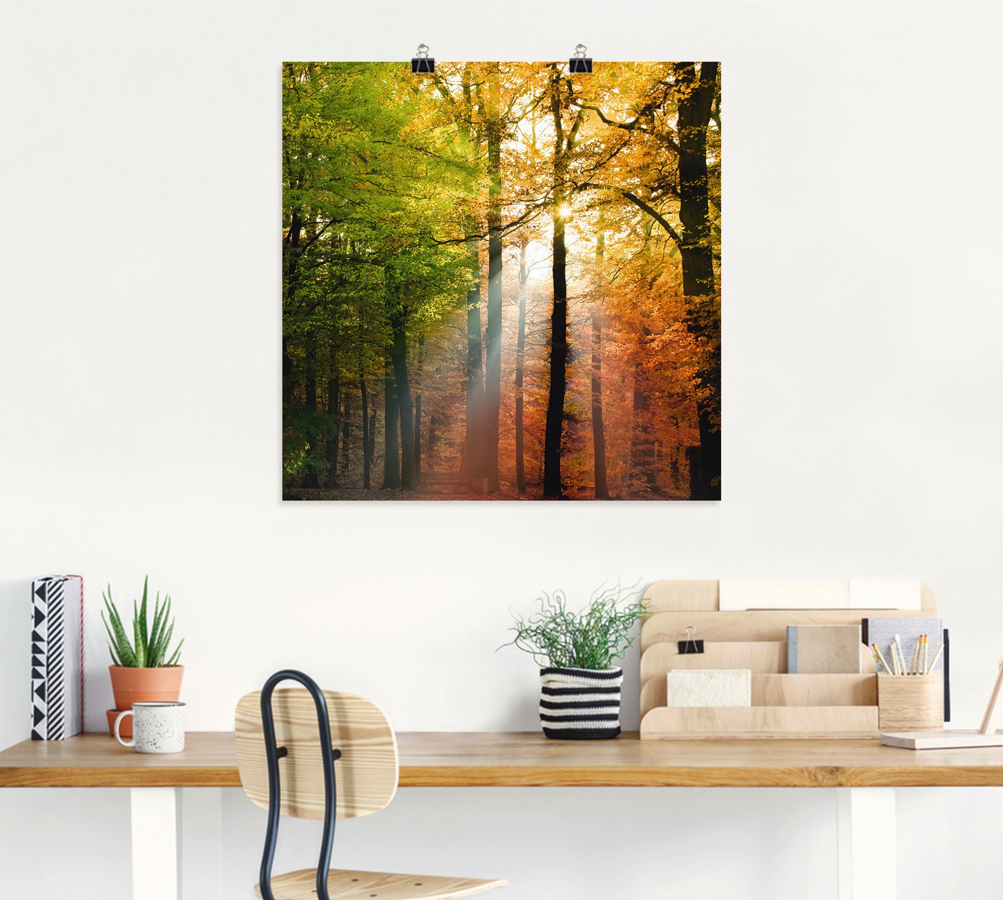 Artland Wandbild "Schöner Herbsttag 2", Wald, (1 St.), als Alubild, Outdoor günstig online kaufen