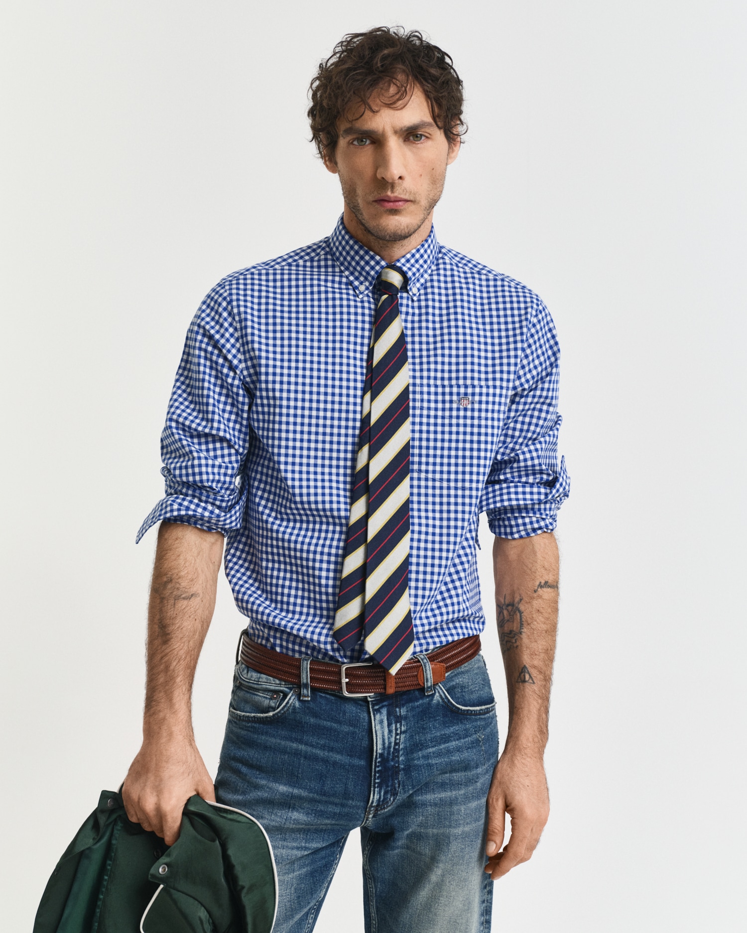 Gant "REG POPLIN GINGHAM SHIRT" mit Logostickerei auf der Brust günstig online kaufen