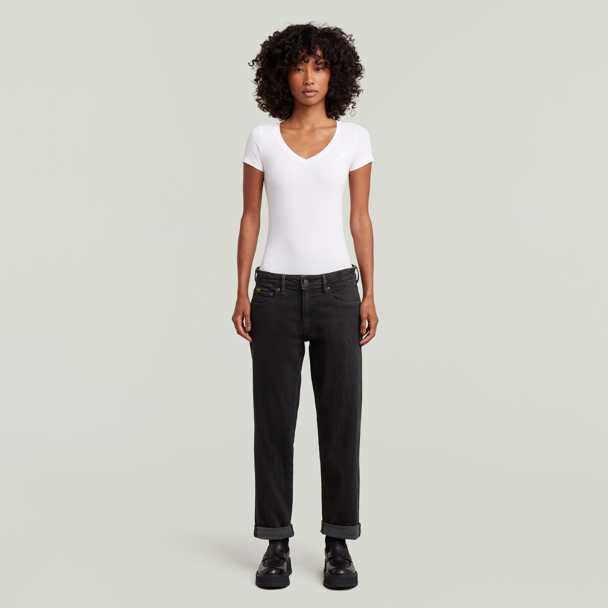 Boyfriend-Jeans G-STAR "Kate", Damen, Gr. 30, Länge 34, washed schwarz, Denim/Jeans, Obermaterial: 98% Baumwolle, 2% Elasthan, weit, unten schmal lang, Jeans, im 5-Pocket-Stil 3