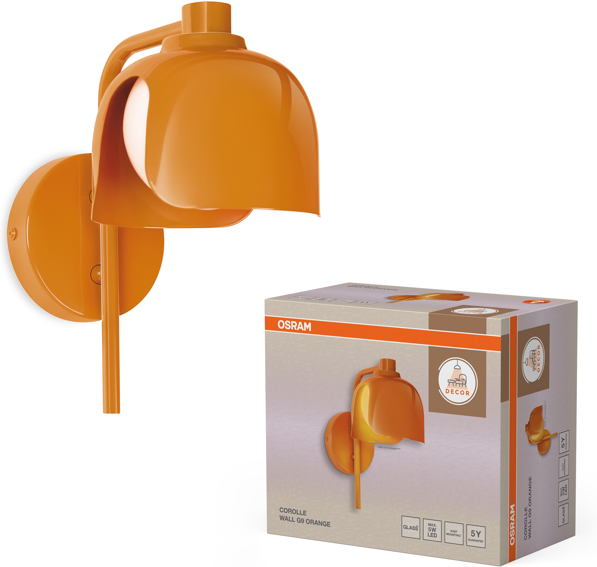 Osram Wandleuchte »Decor Corolle« G9 1 Stk. Fassung G9, Stahl und Glas