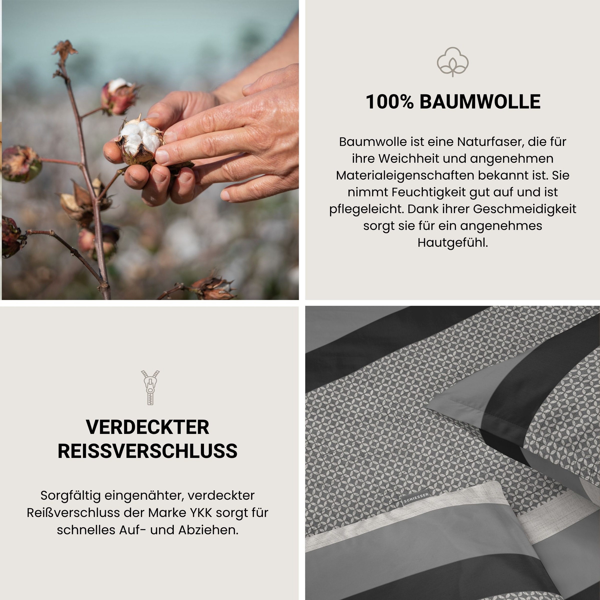 Schiesser Bettwäsche »Dion aus weicher Baumwolle oder Baumwollsatin mit Streifen-Design«