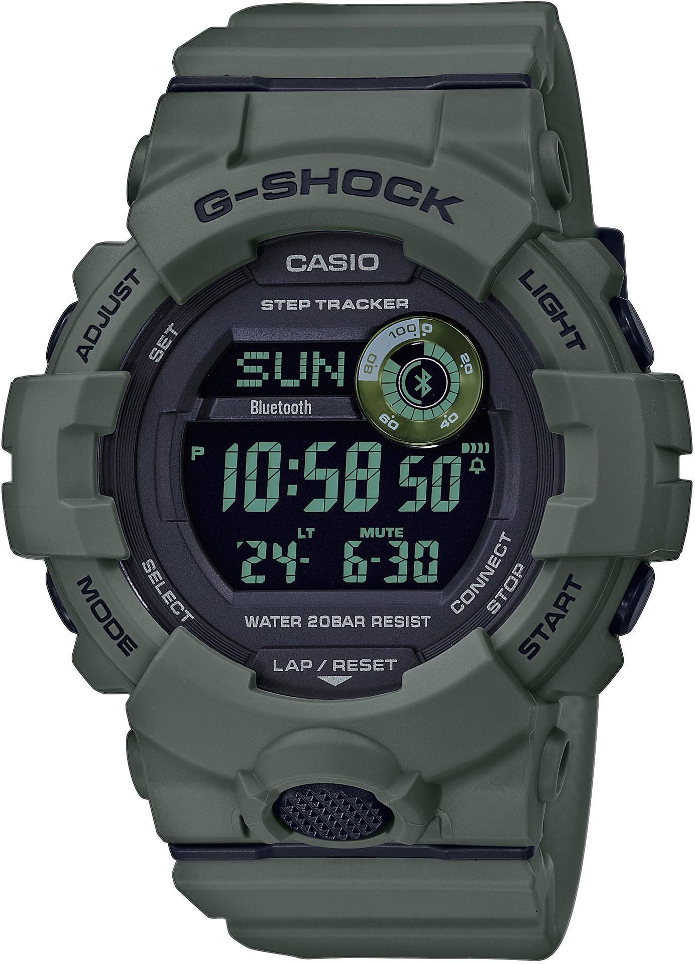 CASIO G-SHOCK Herren Smartwatch "GBD-800-1BER", grün, Smartwatches, Quarzuhr,Armbanduhr,Herrenuhr,Schrittzähler,bis 20bar wasserd.digital