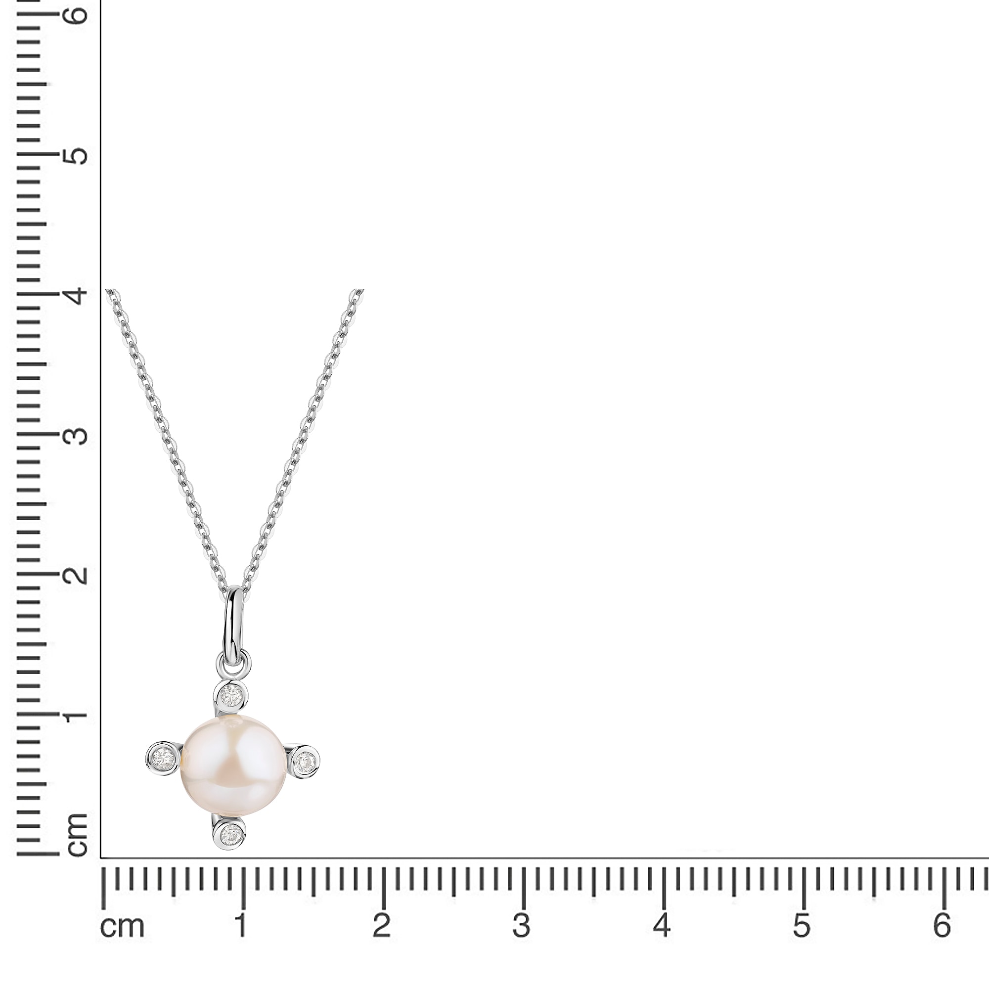 Firetti Kette mit Anhänger »Schmuck Geschenk Silber 925 Halsschmuck Halskette Ankerkette Blume« mit Zirkonia (synth.) - mit Süßwasserzuchtperle