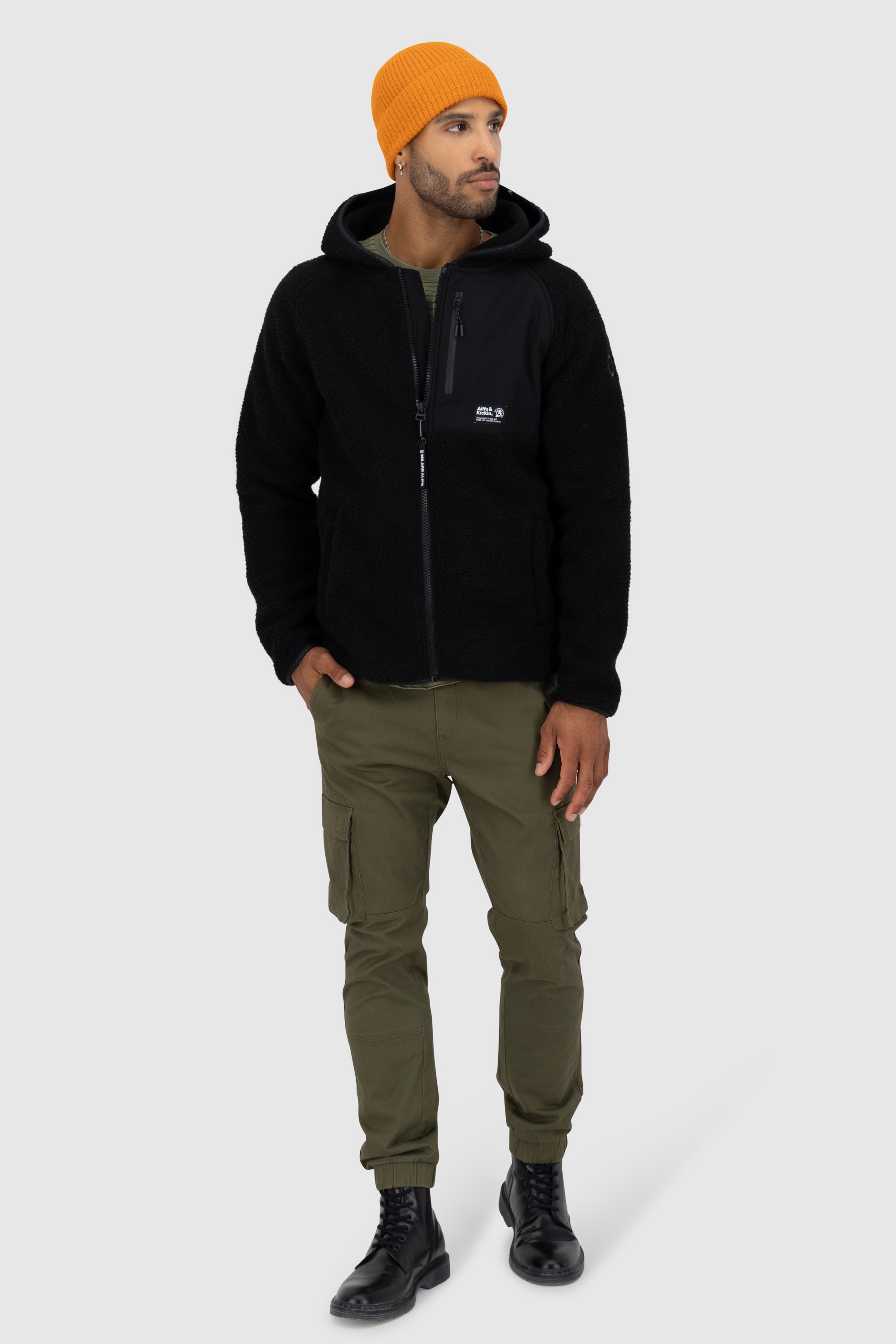 Alife & Kickin Kapuzensweatjacke »Herren HaraldAK G«, Weiche, warme Teddy Jacke mit großer Kapuze und Fleece-Innenfutter