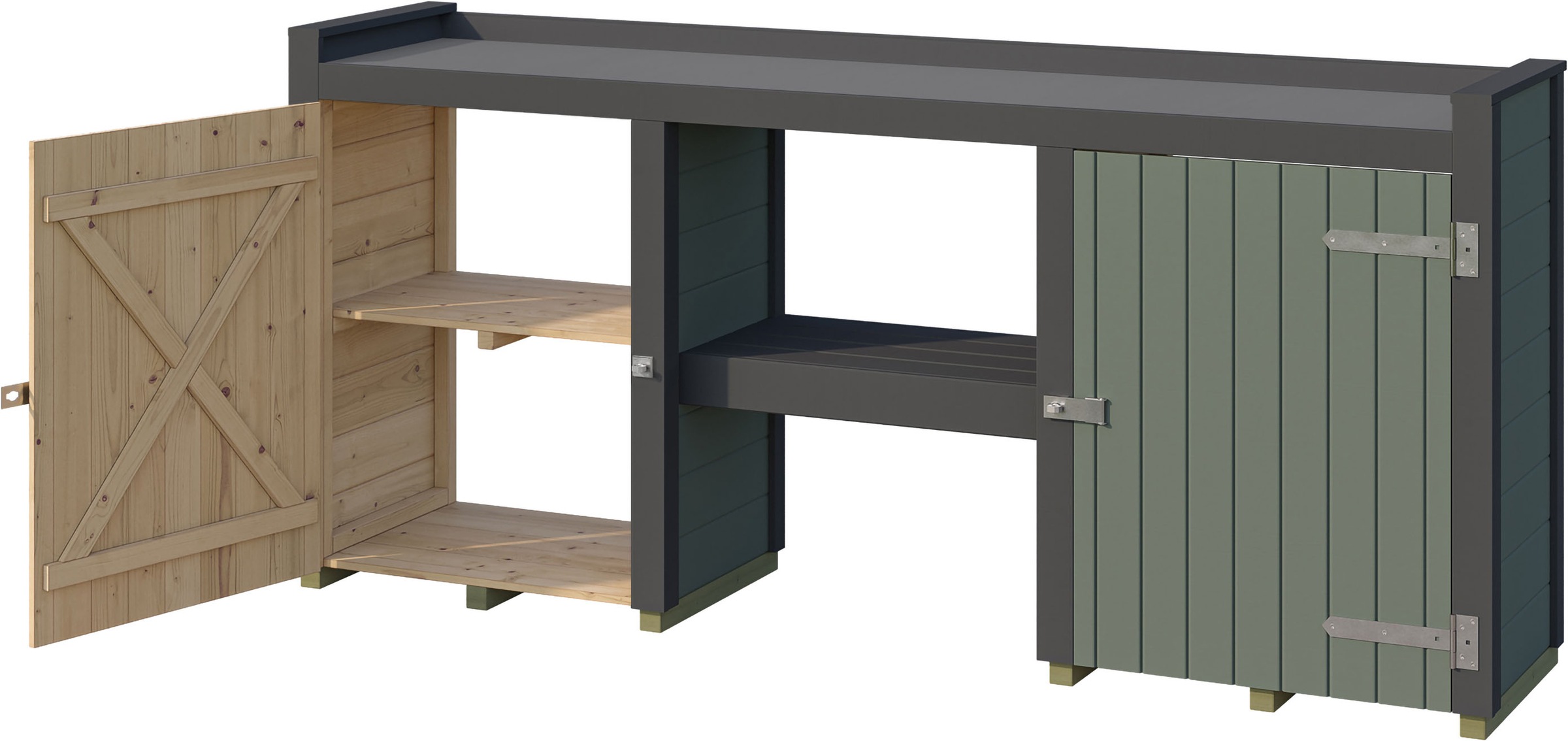 Pflanztisch WEKA, B:235cm H:109cm T:50cm, grau, Tische, "optionale Erweiterung für Gartenhaus Killarney", verschiedene Farben und Größen