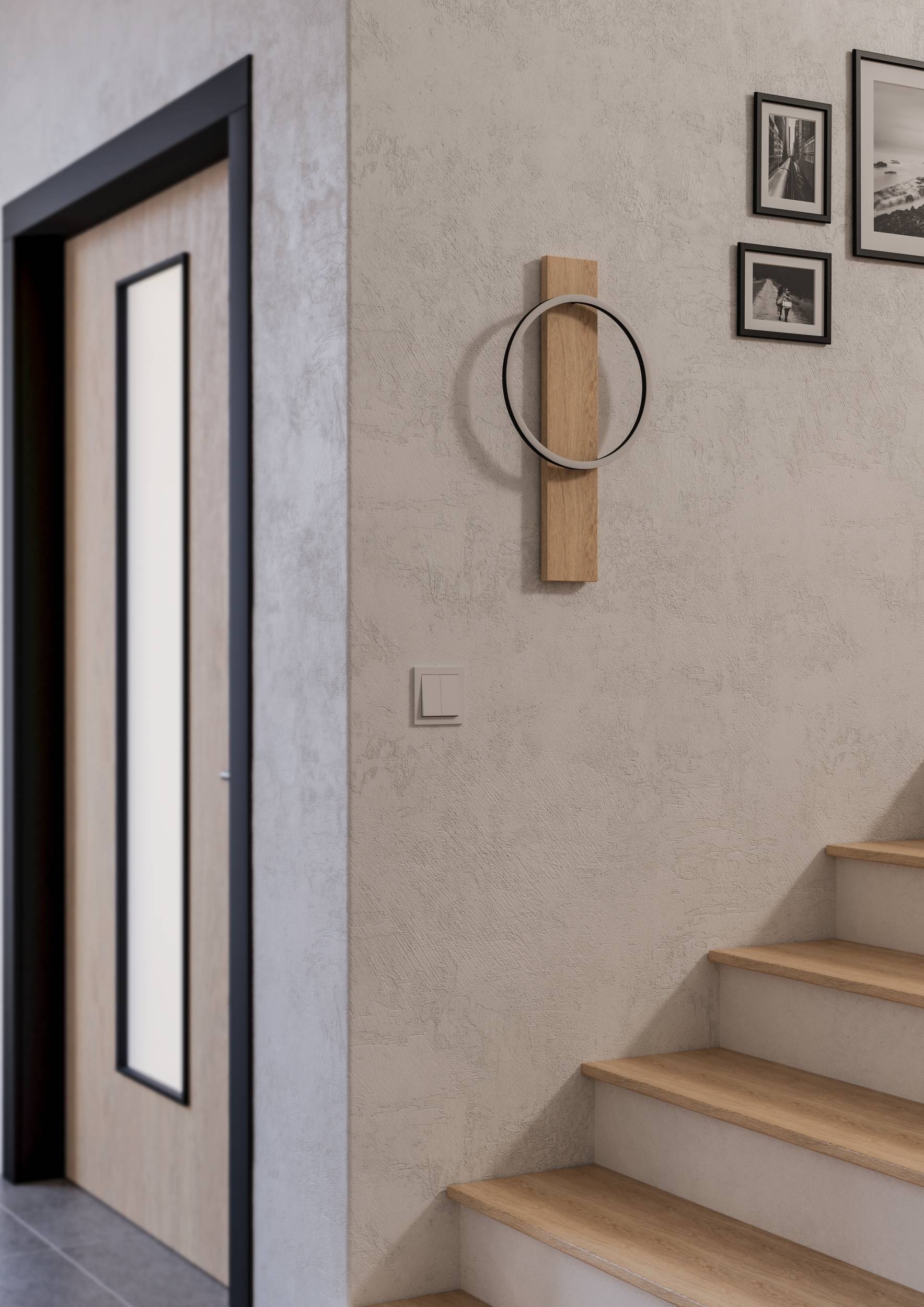 EGLO Wandleuchte »Boyal Wandlampe, FSC zerifiziert, Holz, Metall, Flurlampe, Lampe« LED-Modul 1 Stk. Warmweiß