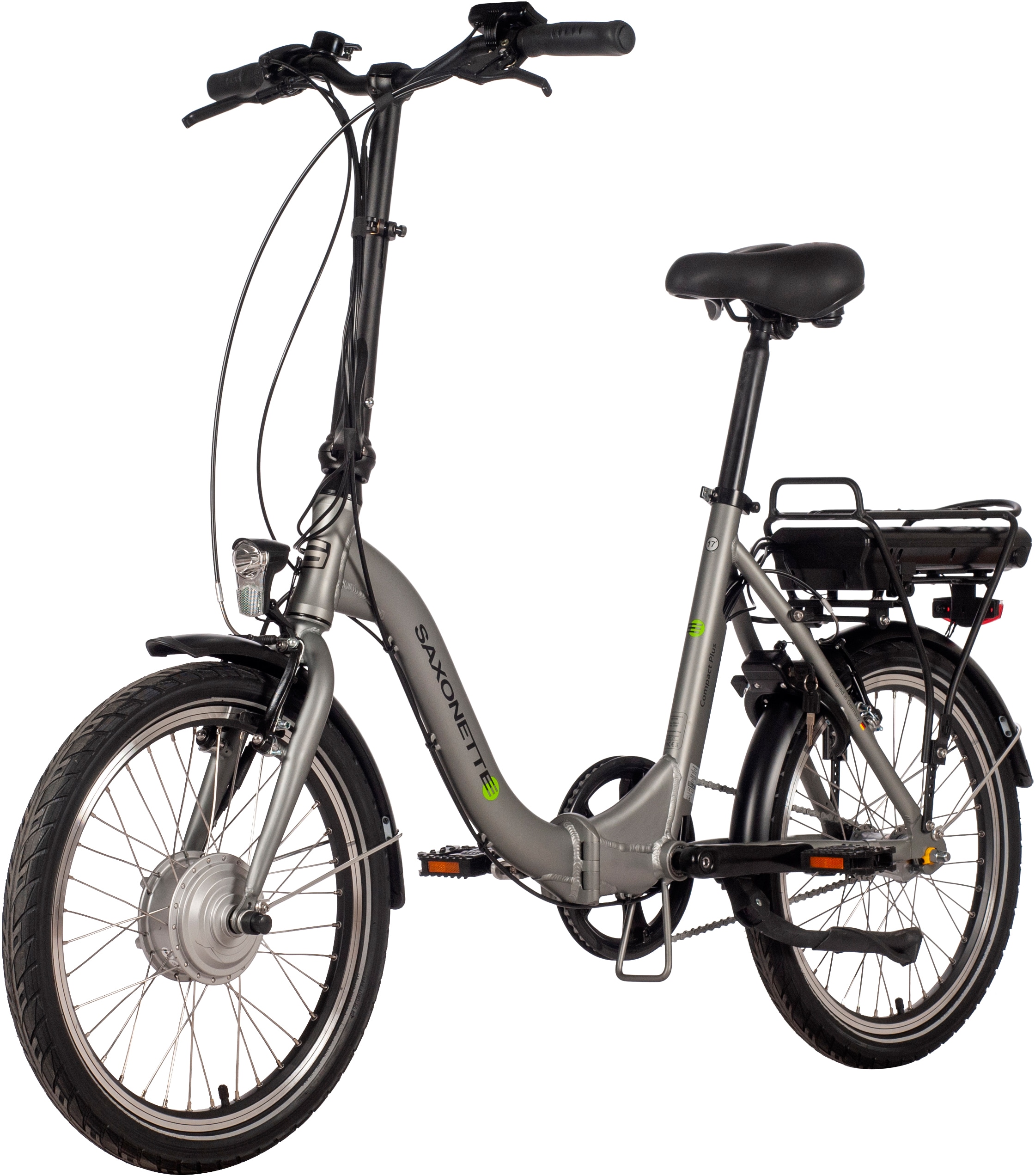SAXONETTE E-Bike »Compact Plus 2.0«, 3 Gang, Frontmotor 250 W, (mit Akku-Ladegerät), Pedelec, Elektrofahrrad für Damen u. Herren, Faltrad