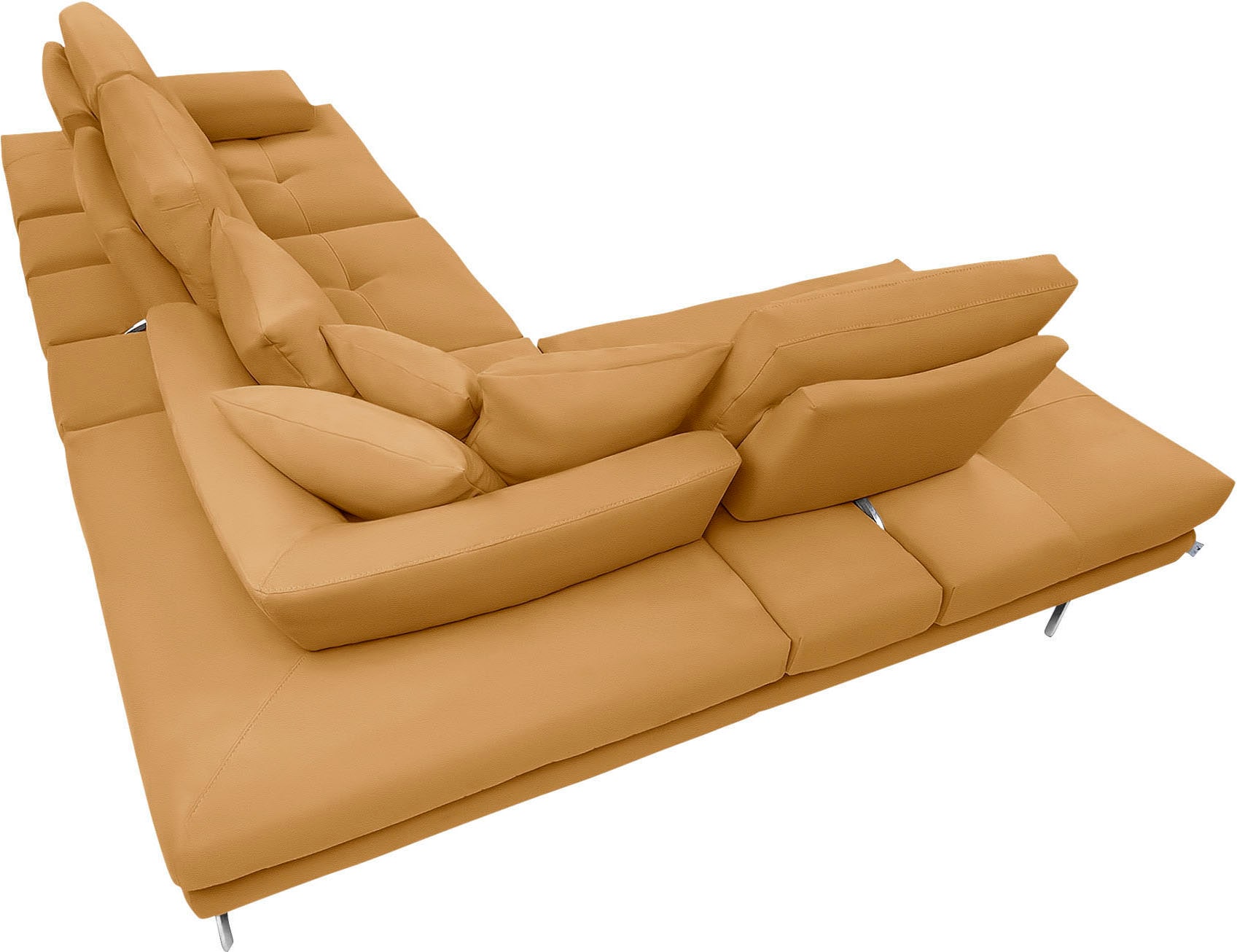 CALIA ITALIA Ecksofa »Toby Wing, L-Form, Designsofa mit sensationellem Sitzkomfort«, Sitztiefenverstell.,wahlw. mit Kissen-Set, Füße chrom glänzend