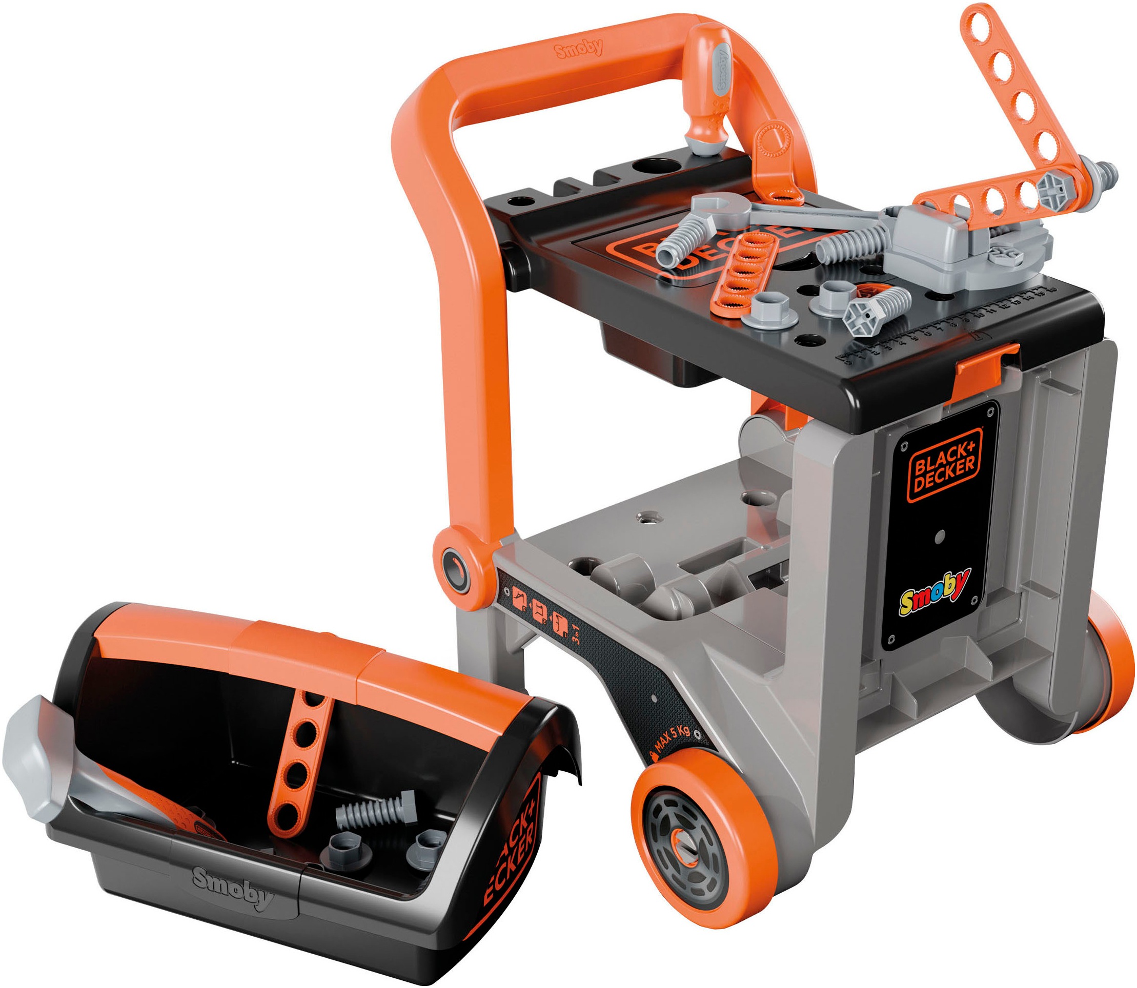 SMOBY Kinder Spielwerkbank "Black+Decker Werkbank", bunt, Kunststoff, B:33cm H:59cm T:32cm, Rollenspielzeug, Made in Europe