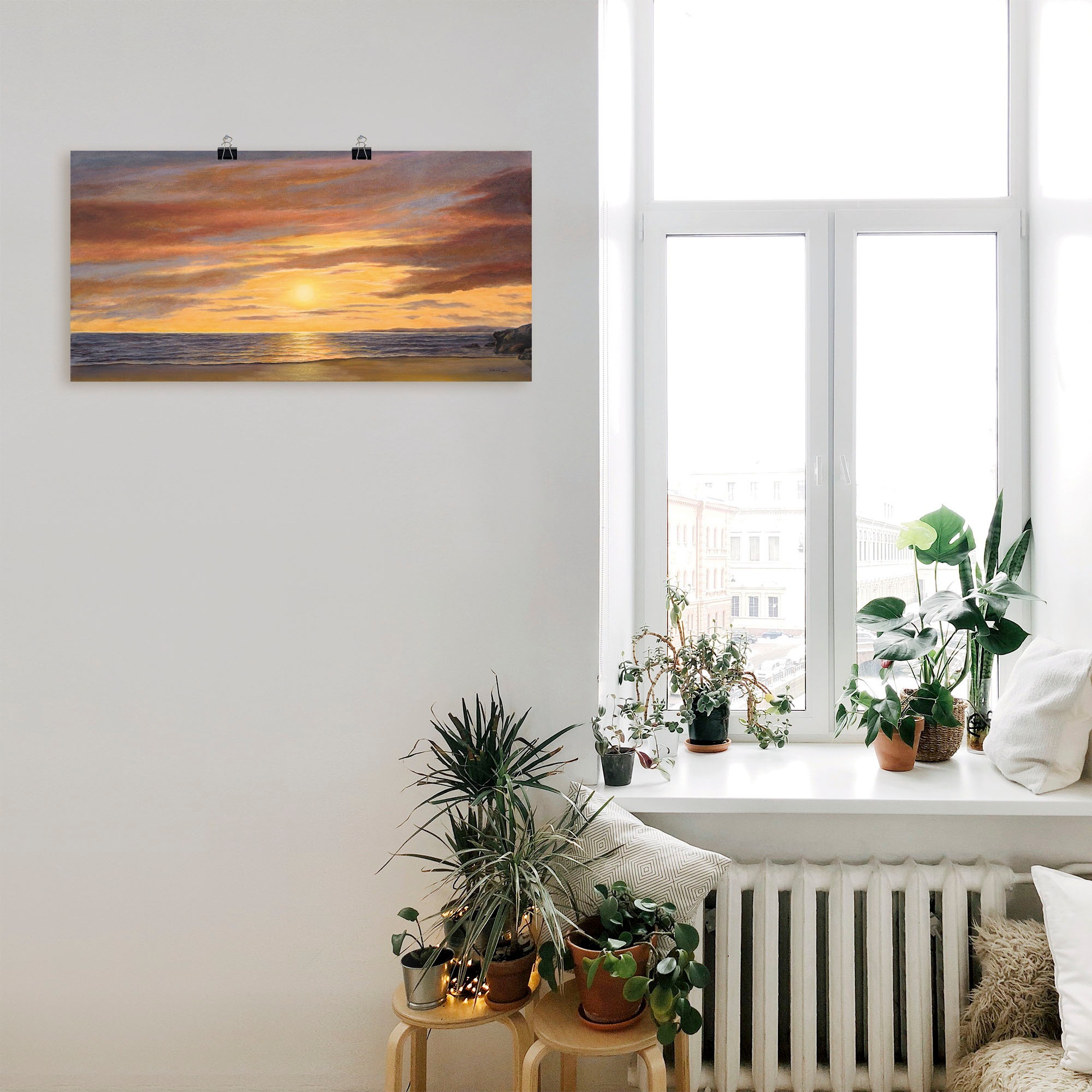 Artland Wandbild »Sonne am Strand«, Strand, (1 St.), als Alubild, Outdoorbild, Leinwandbild, Poster, Wandaufkleber