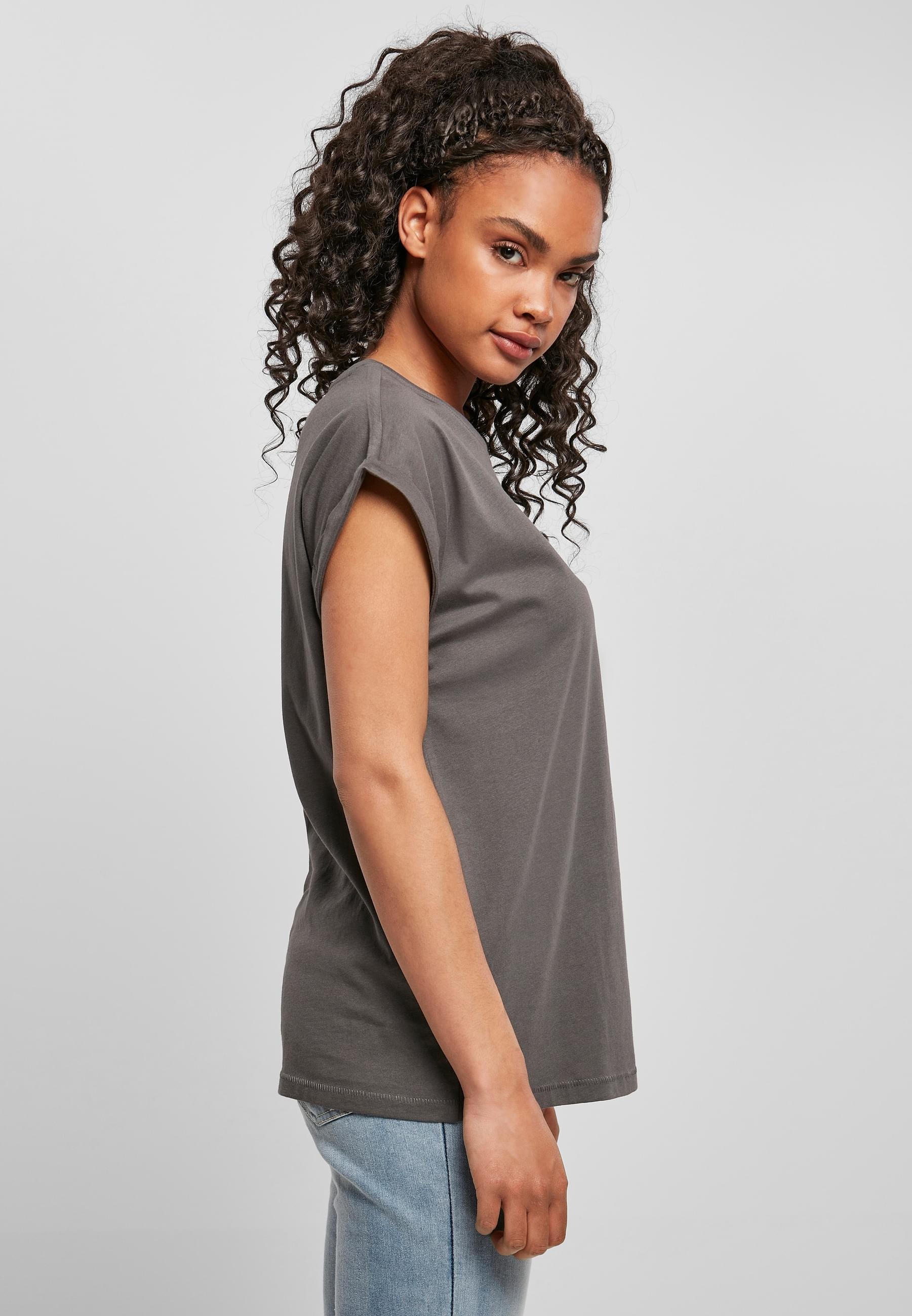 URBAN CLASSICS Kurzarmshirt »Urban Classics Damen Ladies Extended Shoulder Tee«, (1 tlg.)