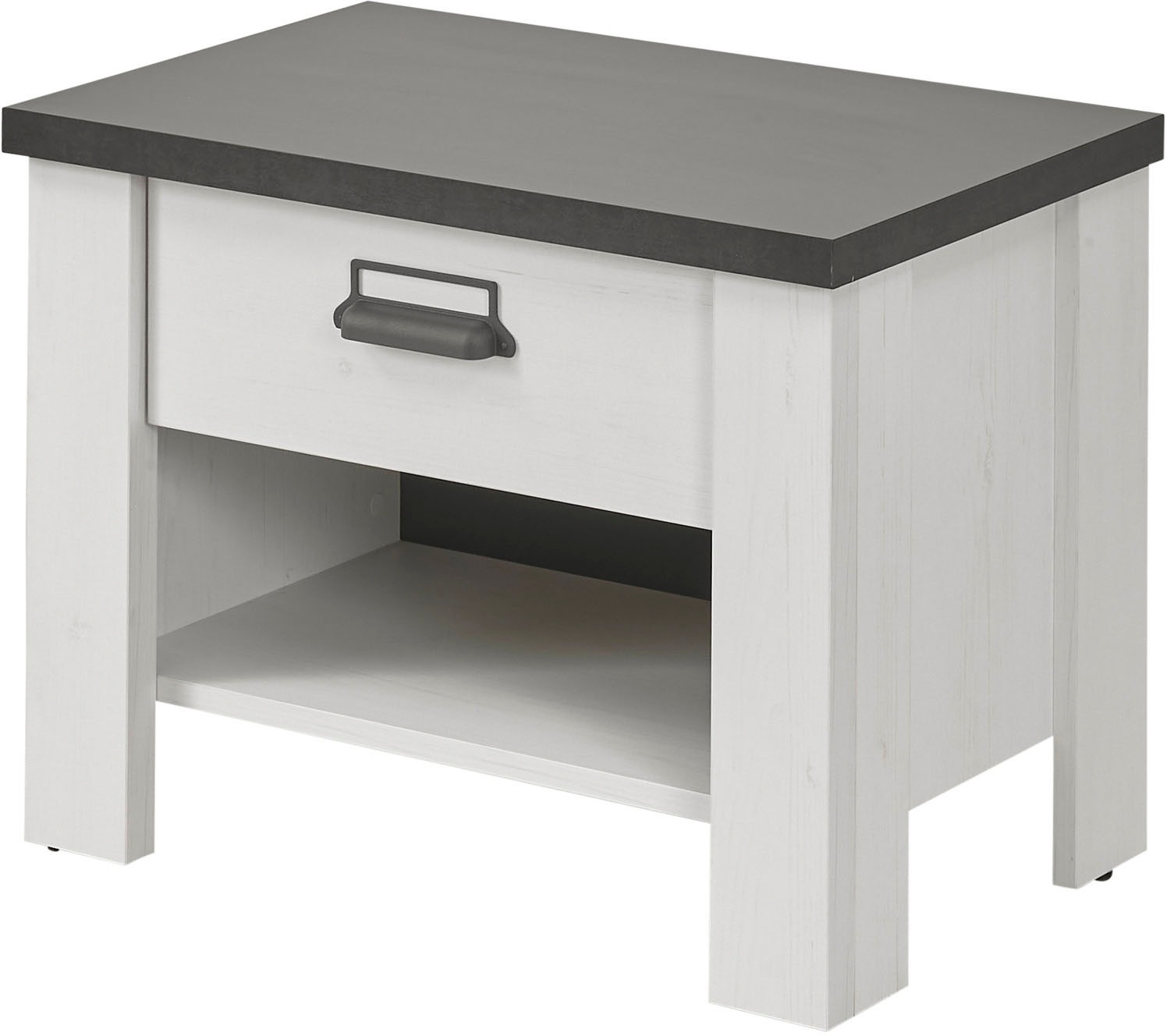 Home affaire Nachtkommode »SHERWOOD«, mit Apothekergriff aus Metall, Schubkasten "Soft close", Breite 60 cm