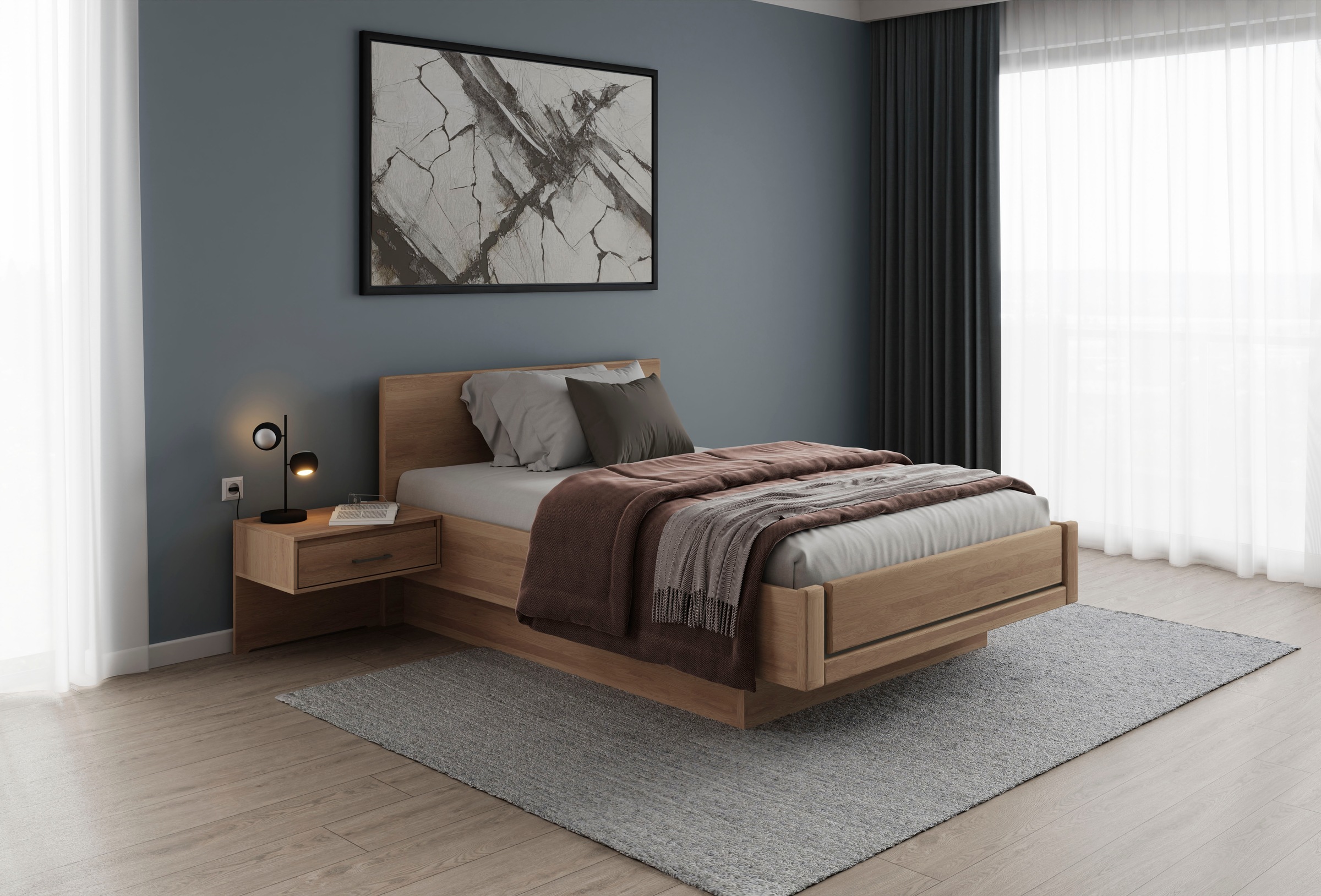 Musterring Holzbett "Sorrent, Bettgestell, Bettrahmen, teilmassiv Eiche", ( günstig online kaufen