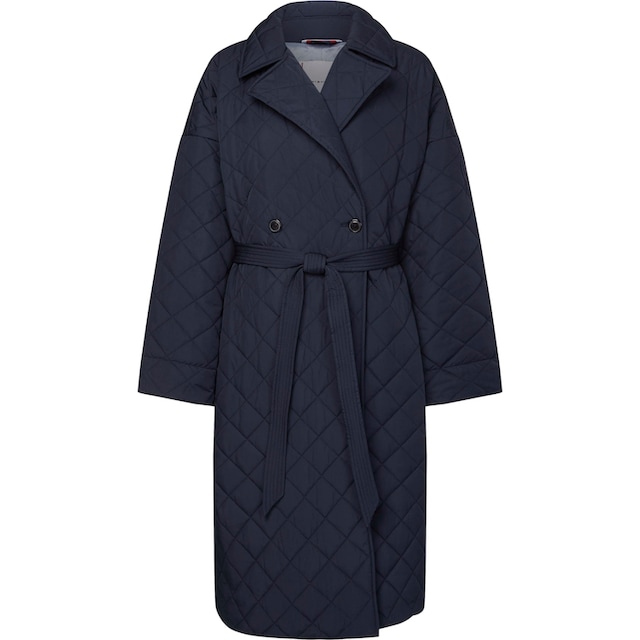 Tommy Hilfiger Curve Steppmantel »CRV RLXD SORONA QUILTED TRENCH«, PLUS  SIZE CURVE,mit modischem Bindegürtel auf Taillenhöhe für bestellen | BAUR