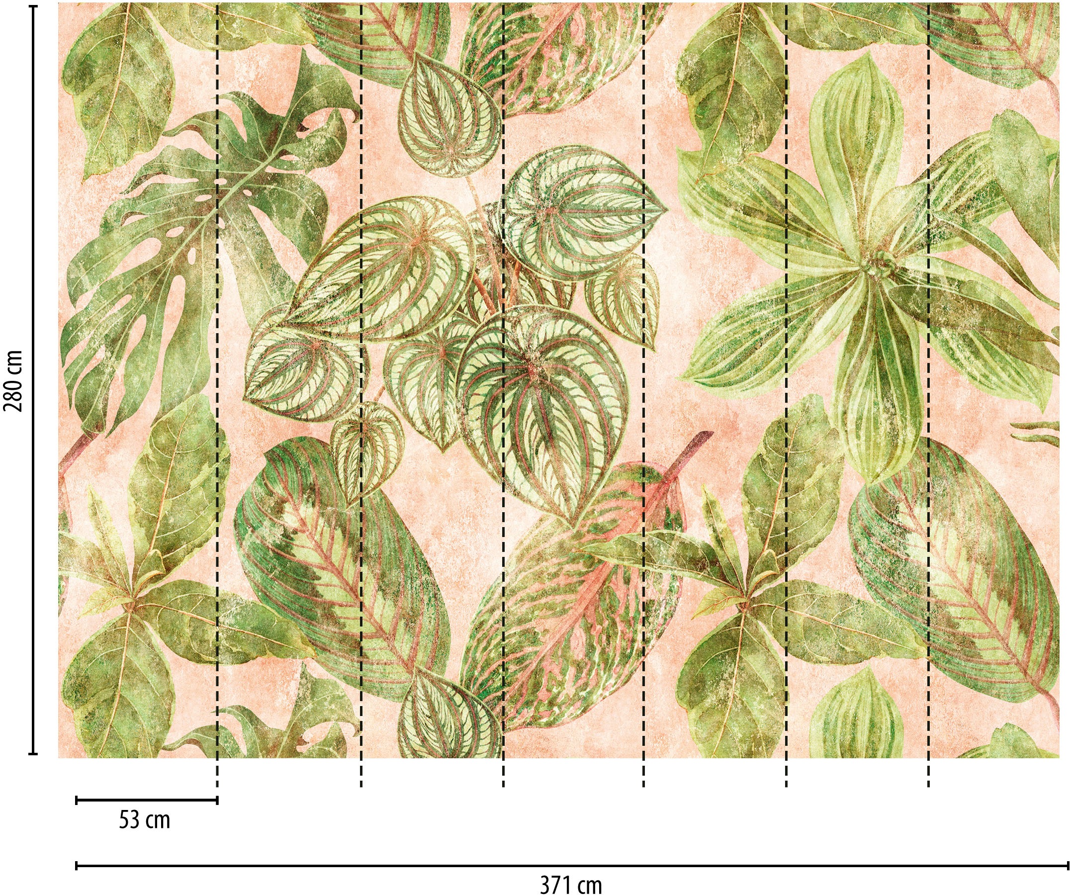 living walls Fototapete »The Wall« botanisch | floral | natürlich glatt Fototapete Palmen Tapete Dschungel Tapeten Wohnzimmer Flur Design Büro