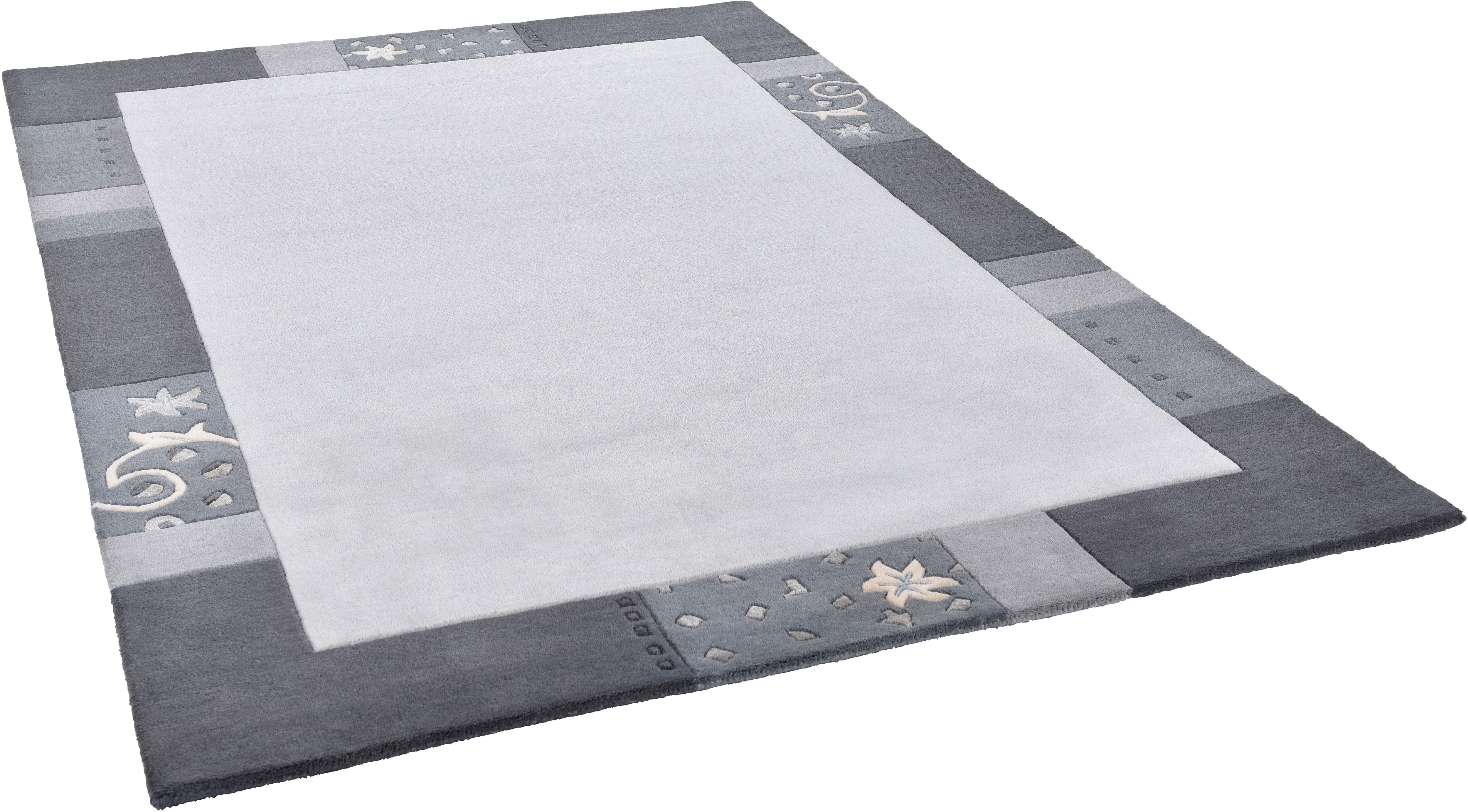 Thumbnail - THEKO Wollteppich "Royal Ganges" rechteckig 13 mm Höhe 95% Wolle, mit Bordüre, ideal im Wohnzimmer & Schlafzimmer