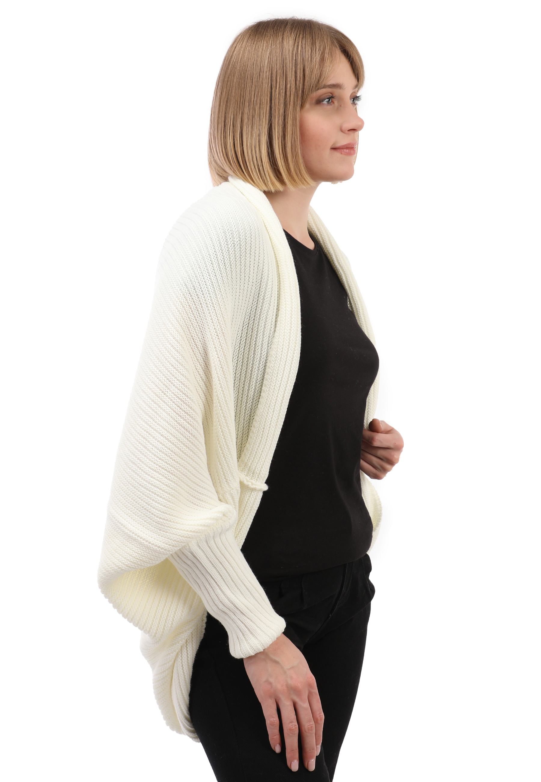 Felix Hardy Strickjacke »Langärmelige Strickjacke aus Wollmischung mit Fledermausärmeln«