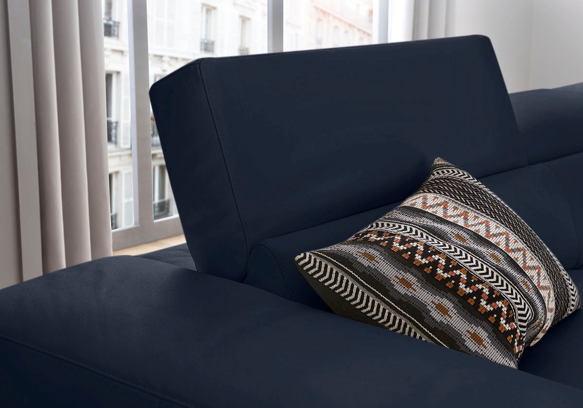 W.SCHILLIG Ecksofa »piedroo, Designsofa mit tollem Sitzkomfort, bequem, L-Form«, Kopfteilverstellung, wahlweise mit Sitztiefenverstellung, Breite 343cm