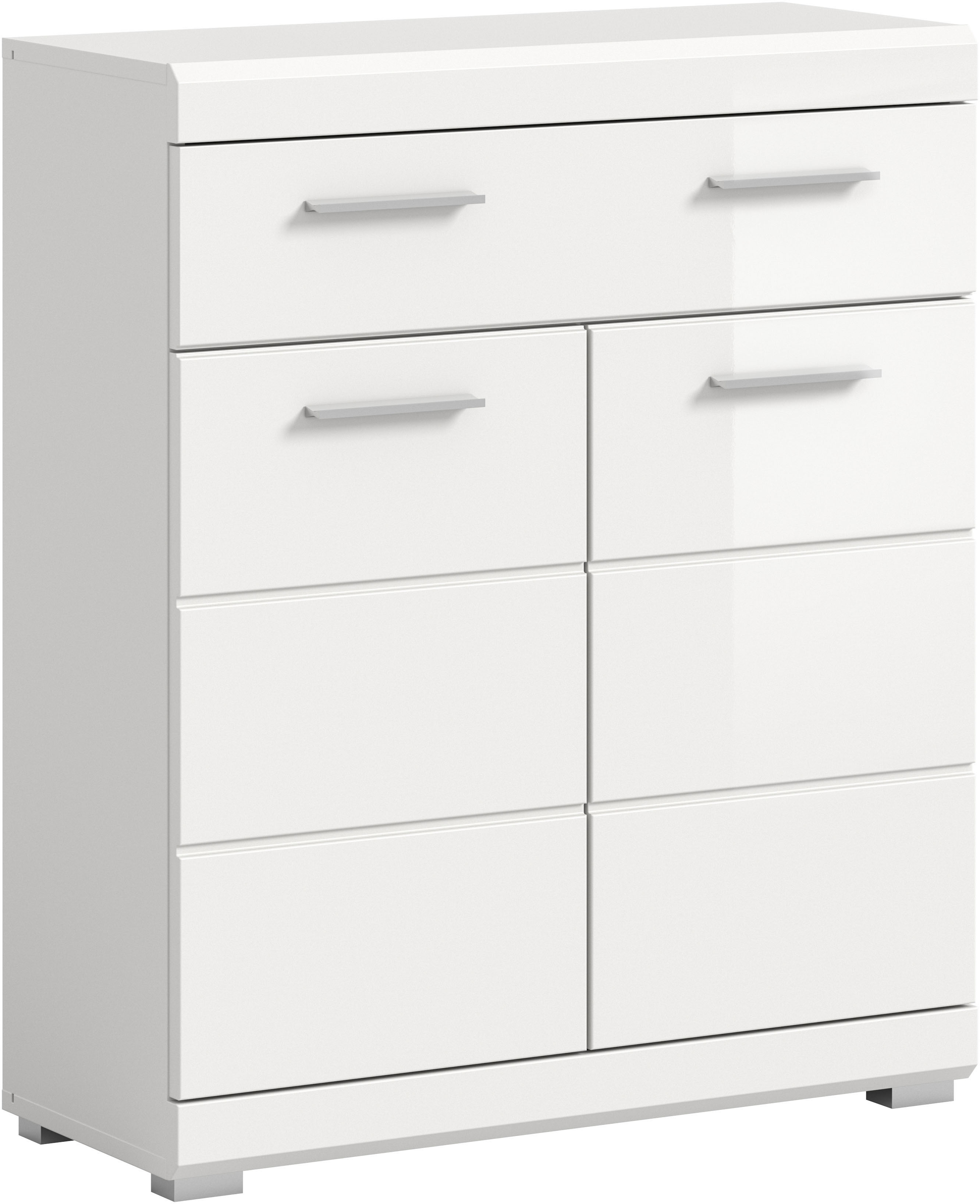 welltime Unterschrank "SIENA, Breite 74cm, 2 Tür, 1 Schubkasten, 2 Fächer, MDF-Front" TOPSELLER, in verschiedenen Farben erhältlich, Badmöbel, Badschrank, Kommode, Bad