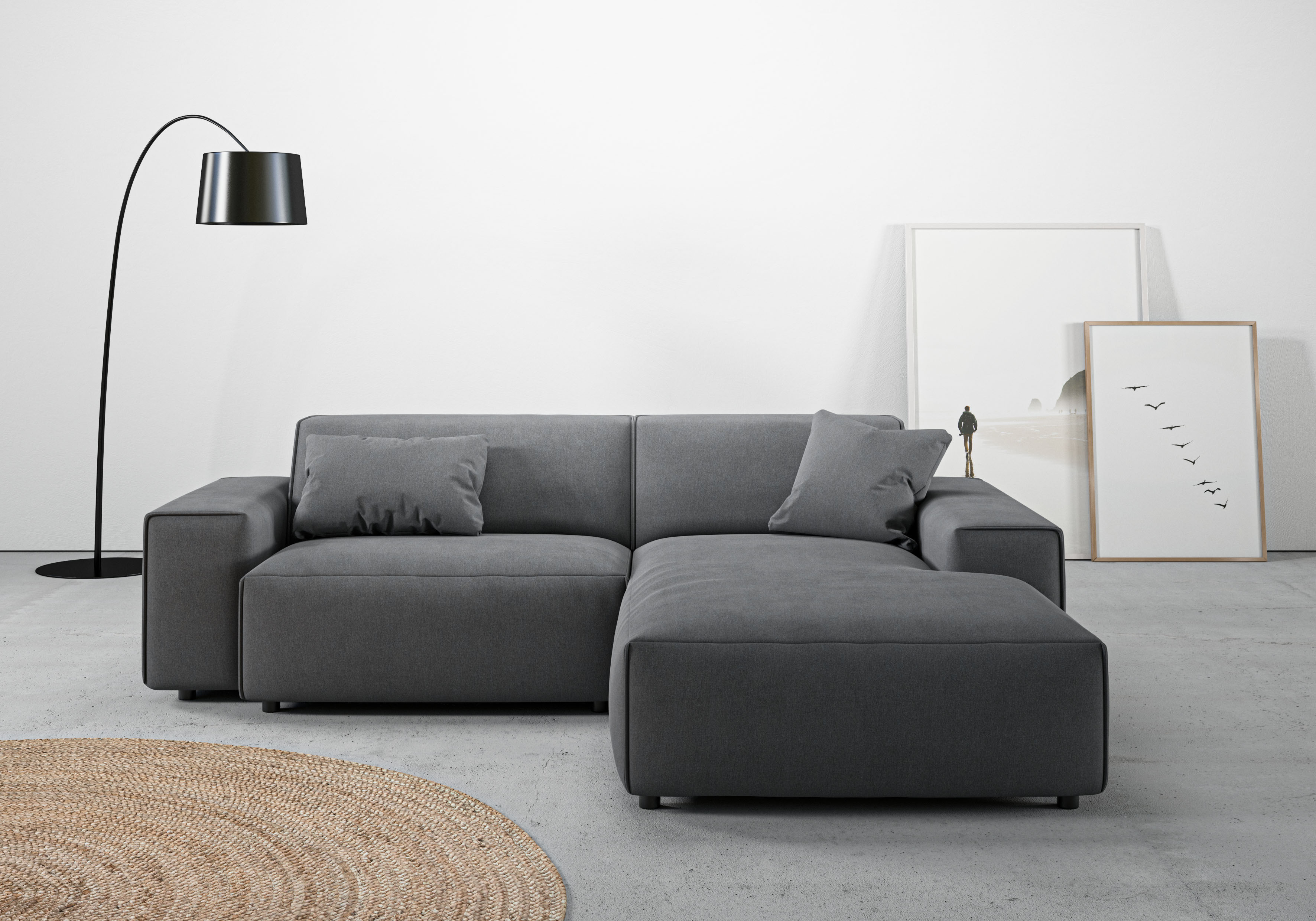 Home affaire Ecksofa "Glimminge L-Form auch in Breitcord, Feincord + Easy care-Bezug," Breite 234, Zierkissen
