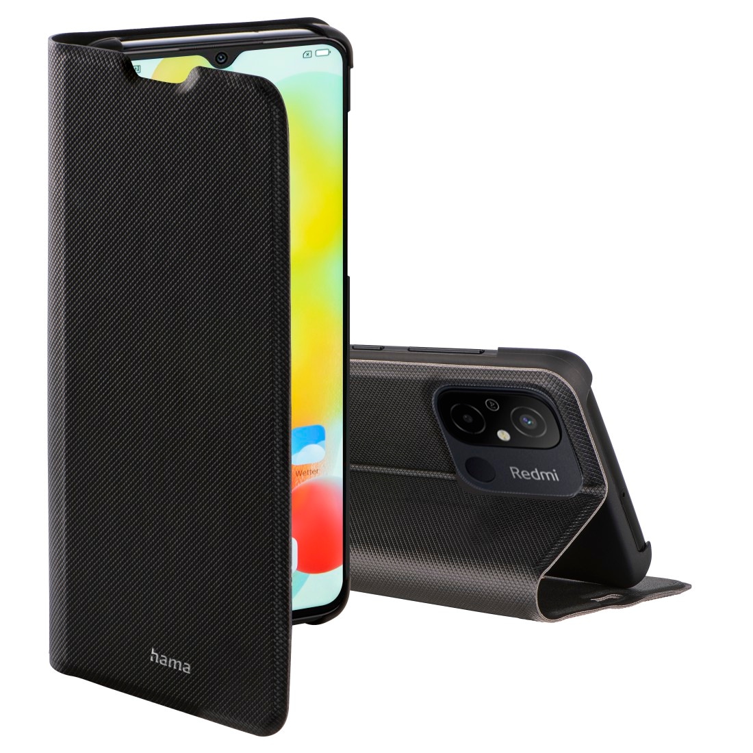 Hama Smartphone-Hülle »Booklet für Xiaomi Redmi 12C, schwarz, schlankes Design«, Mit Standfunktion und Einsteckfächer