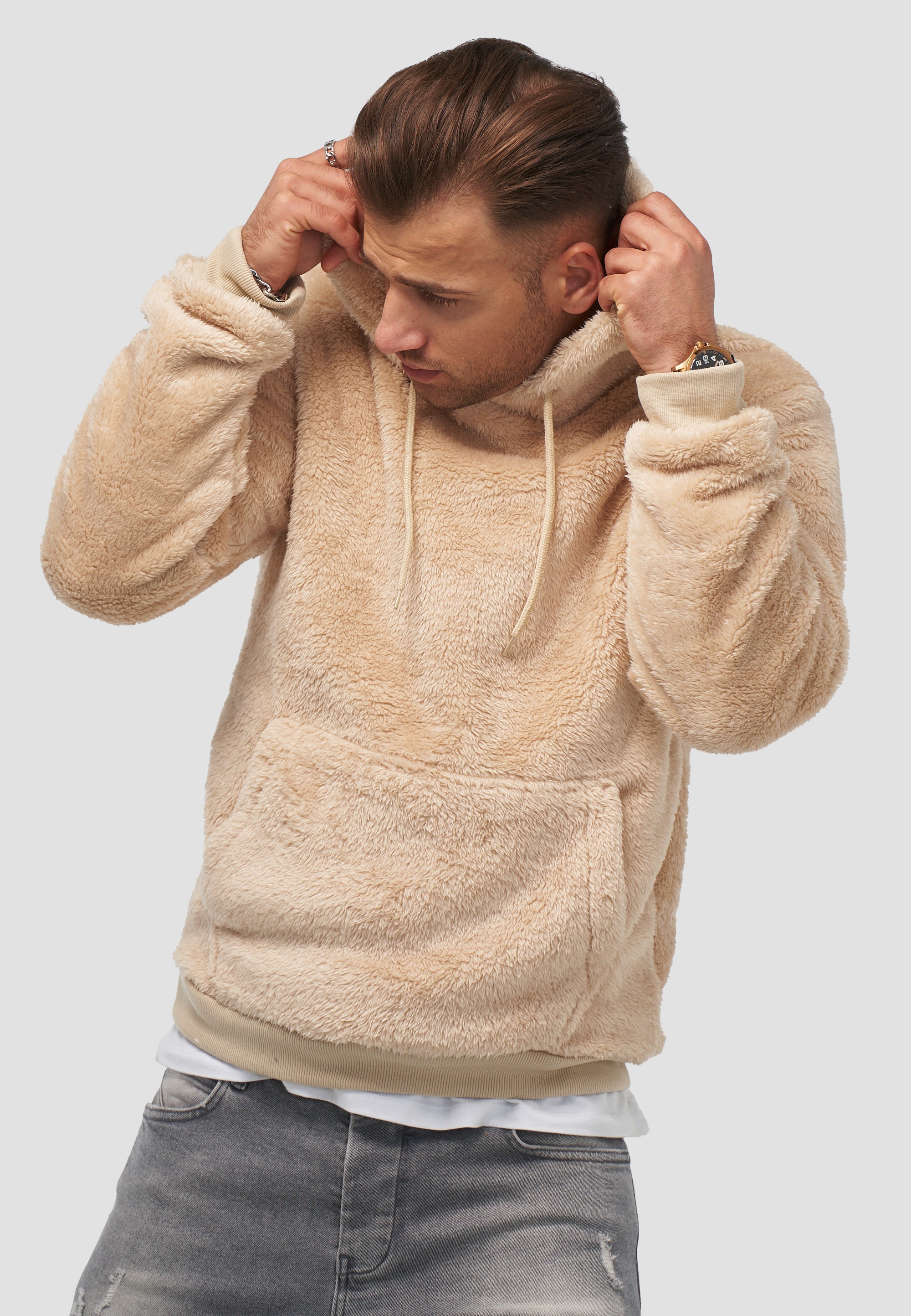 behype Kapuzensweatshirt »HOOD«, aus weichem Teddyfleece