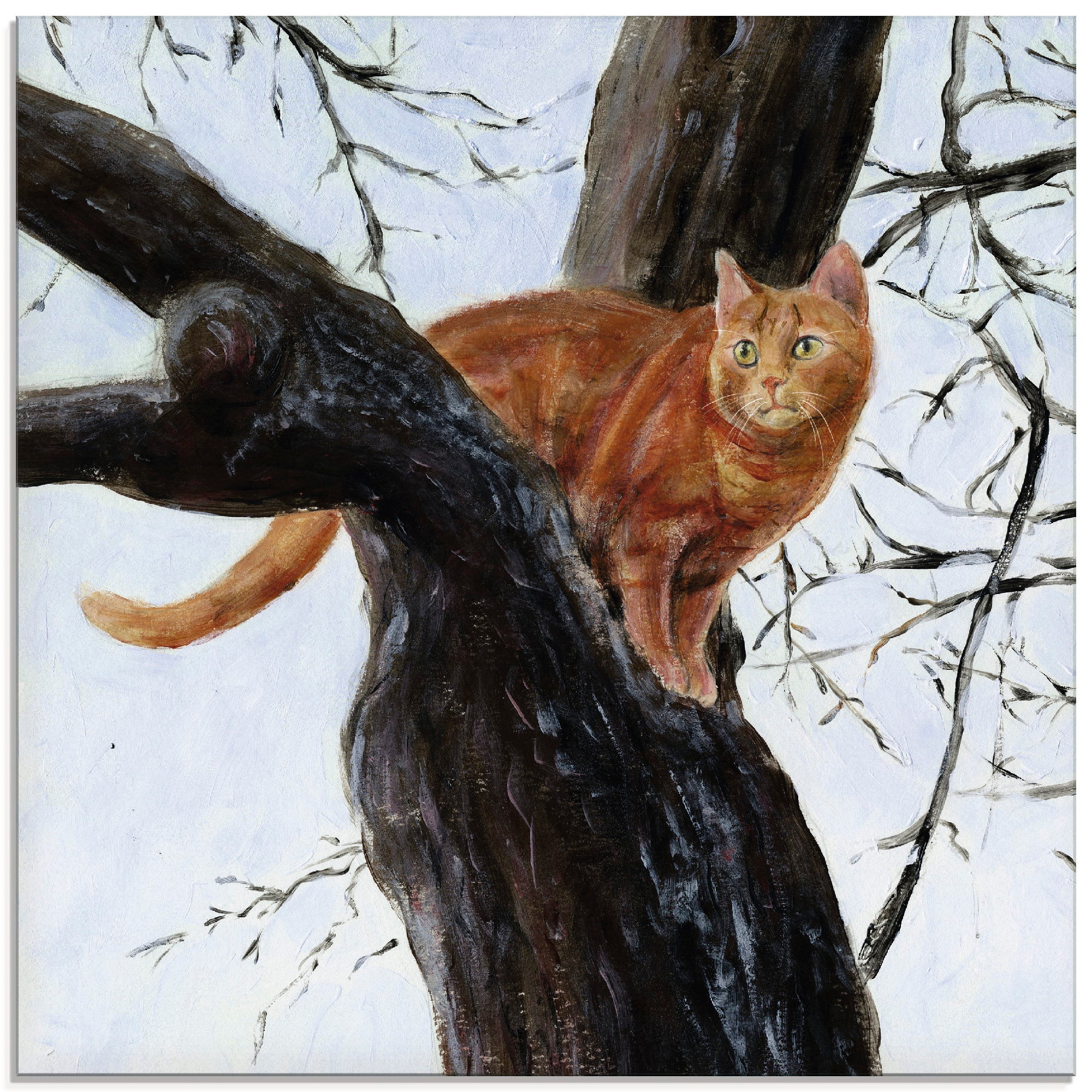 Glasbild »Katze im Baum«, Haustiere, (1 St.), in verschiedenen Größen