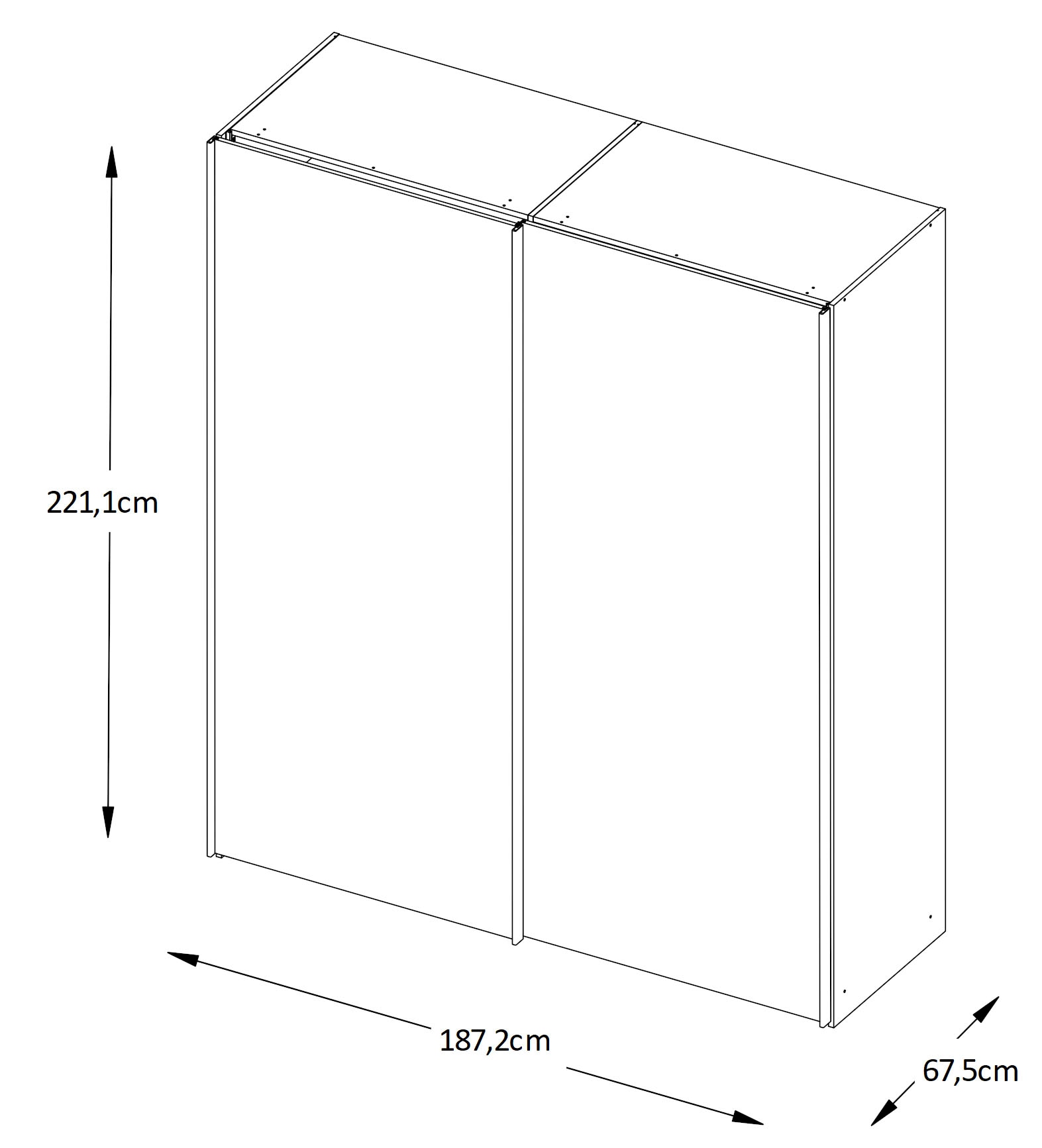 STAUD Schwebetürenschrank »Sinfonie Plus, edles Design in hochwertiger Qualität, Made in Germany« Glas und Spiegel-Frontkombination mit vier Ausstattungsvarianten