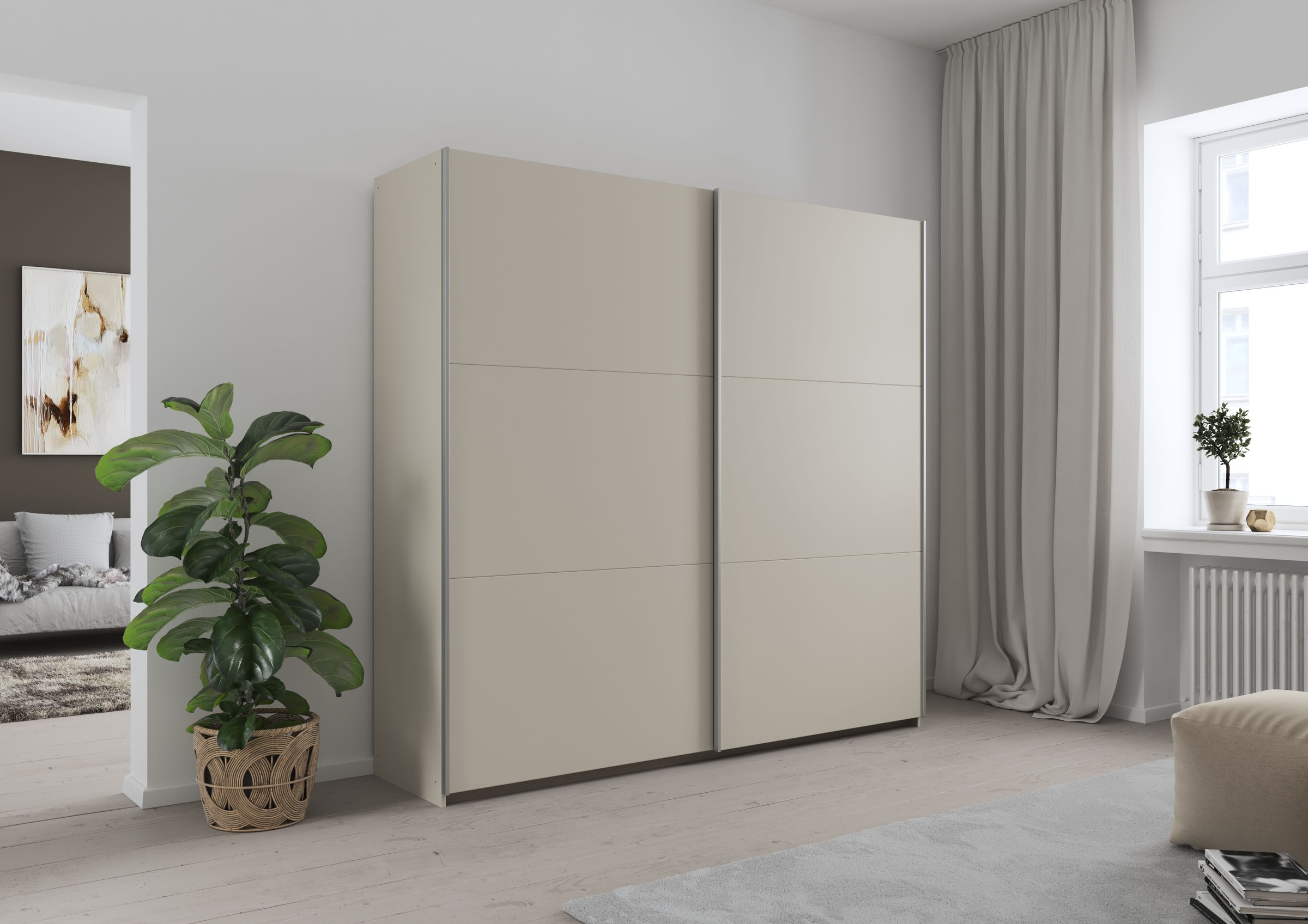 rauch Schwebetürenschrank »AURELIO Kleiderschrank Garderobe TOPSELLER OTTO´s CHOICE«, 3 verschiedene Ausstattungsvarianten Griffe aus Metall MADE IN GERMANY