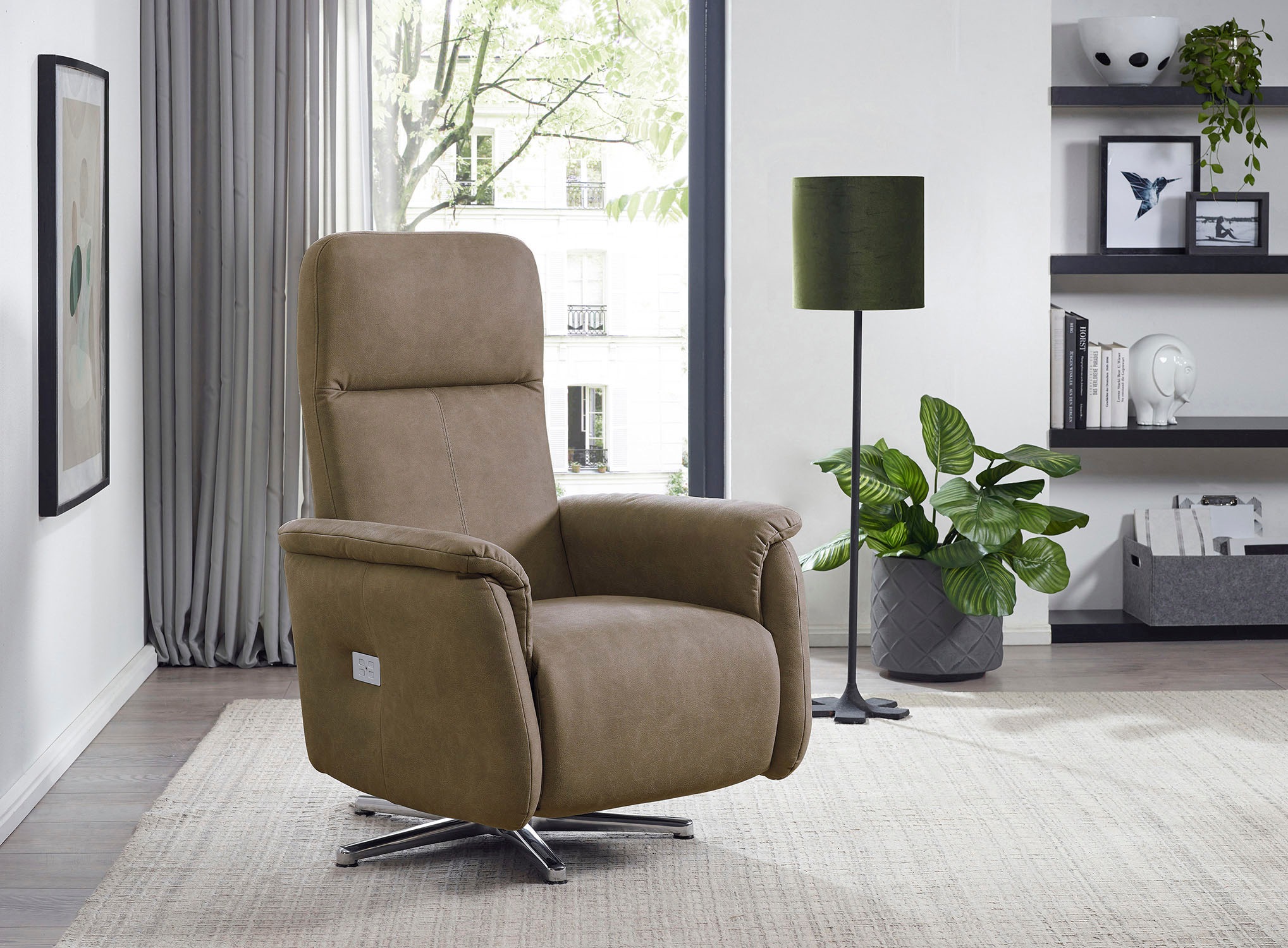 CALIZZA INTERIORS Relaxsessel »Olivin«, inklusiver stufenloser Kopfteilverstellung und mit Verstellung