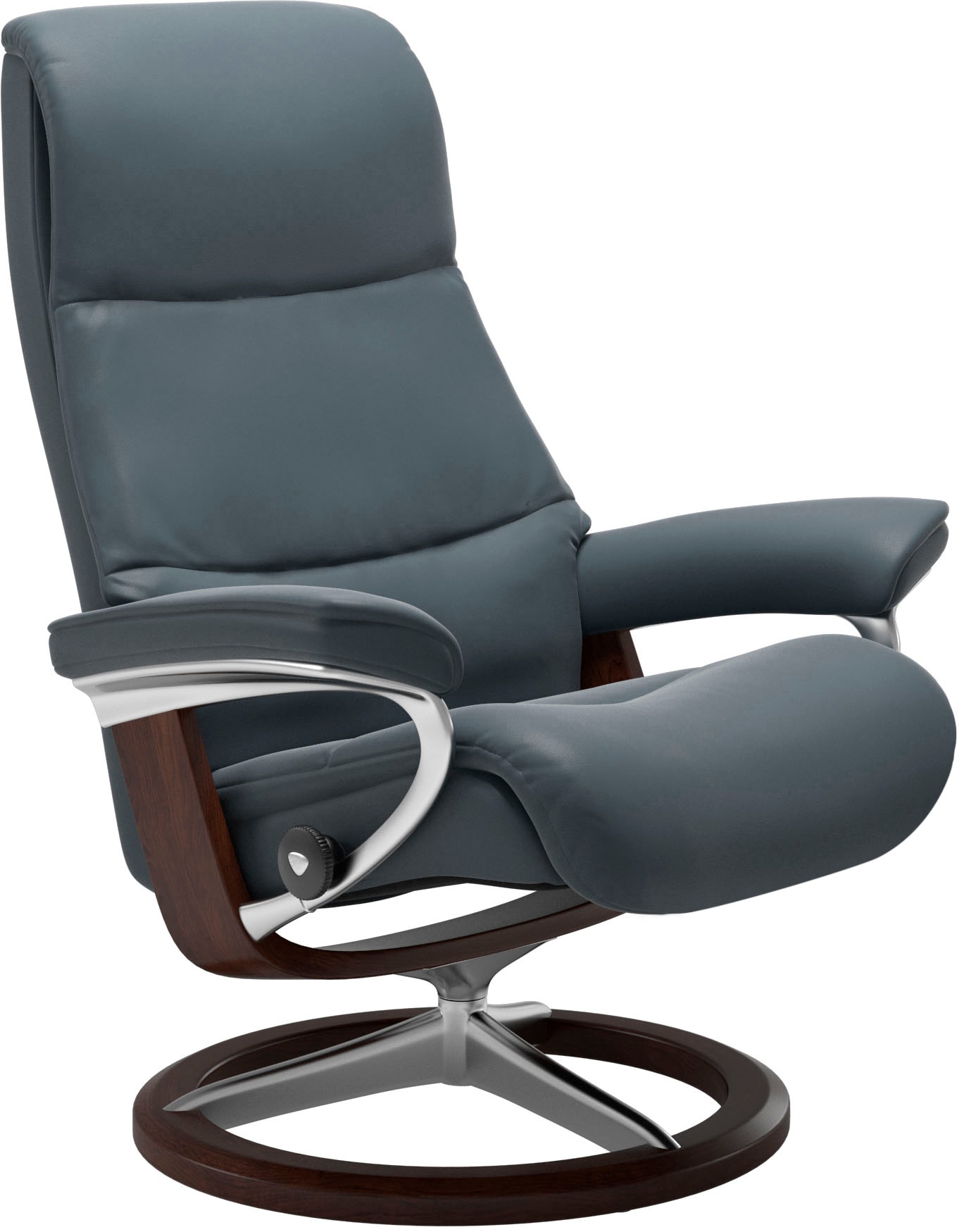 Stressless® Relaxsessel »View«, (Set, Relaxsessel mit Hocker), mit Signature Base, Größe M,Gestell Braun