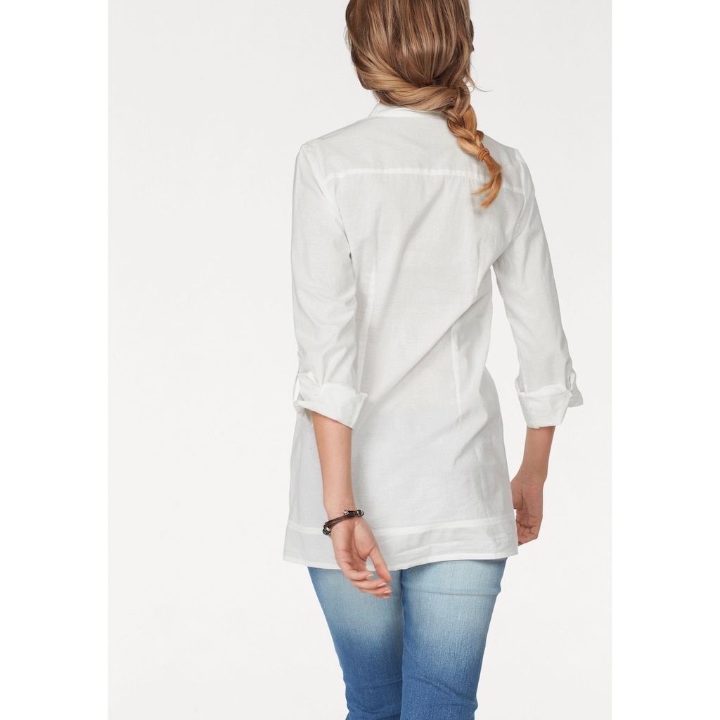 Aniston CASUAL Longbluse, mit dekorativer Biesenverarbeitung