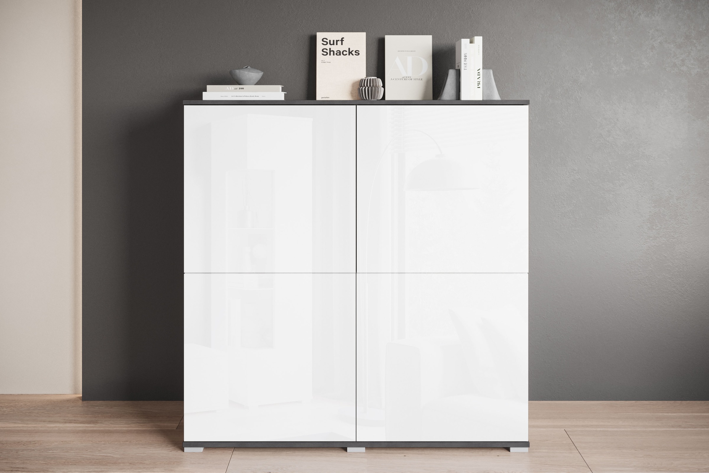 INOSIGN Highboard "Kenia, moderne grifflose Hochkommode mit 4 Türen, Breite günstig online kaufen