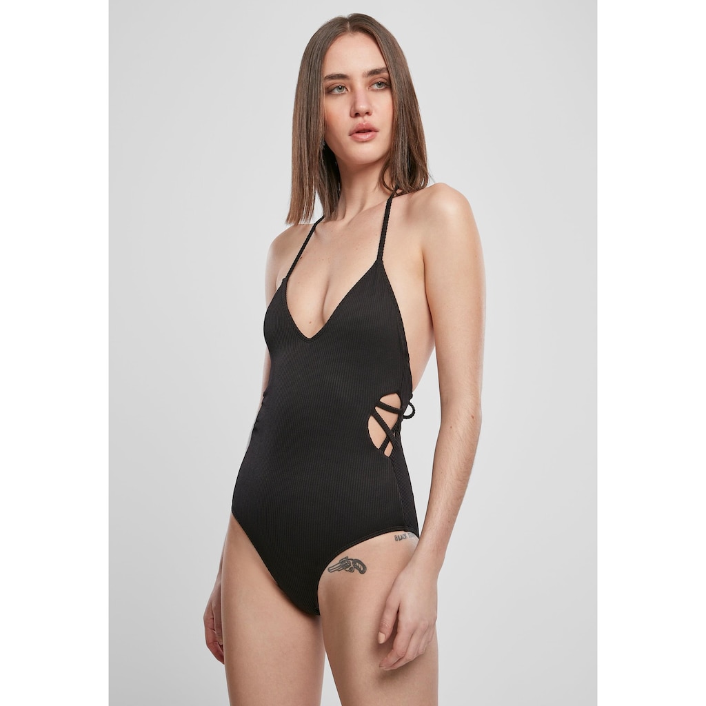 URBAN CLASSICS Monokini »Urban Classics Damen Ladies Rib Swimsuit«