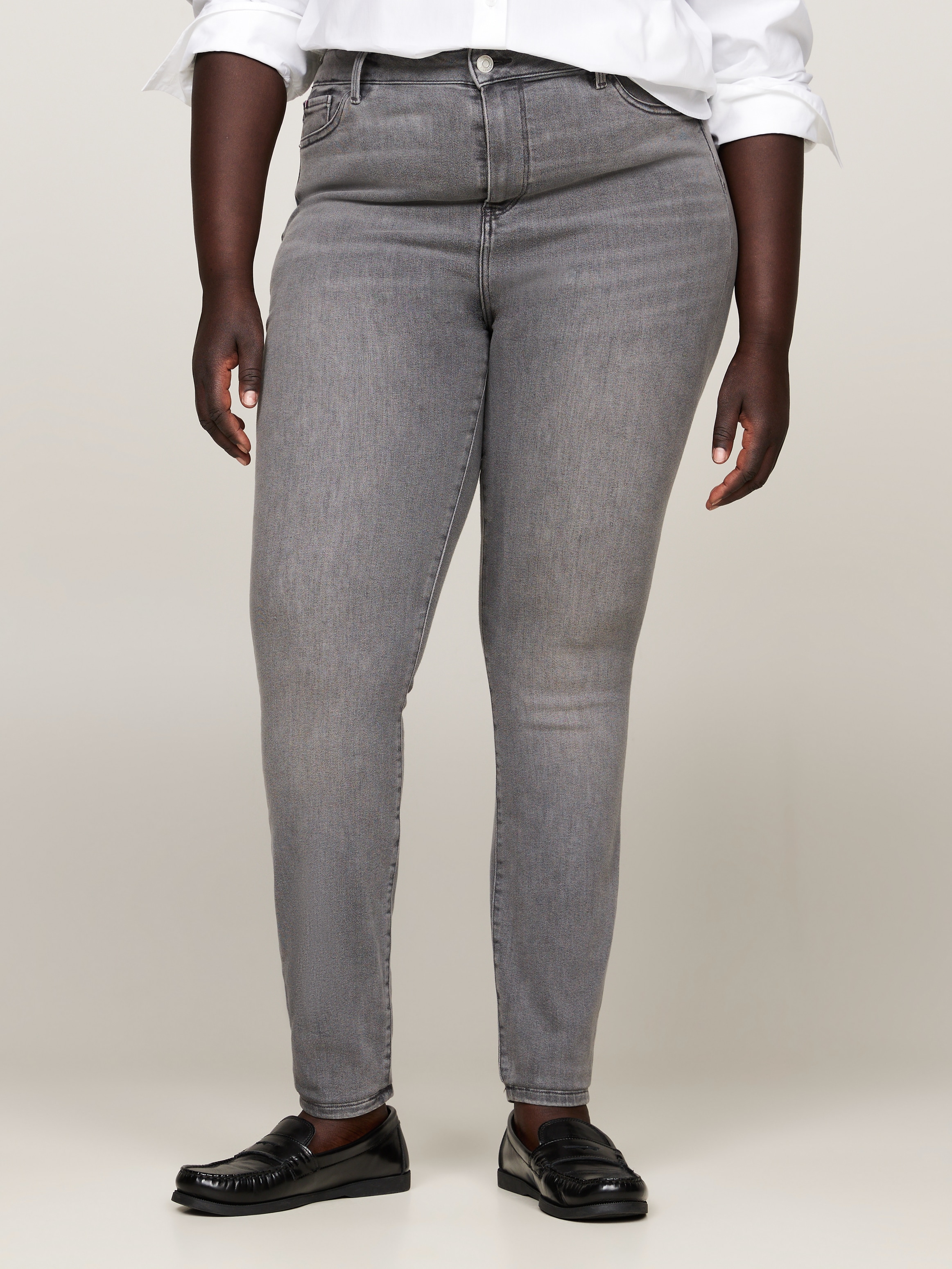 Skinny-fit-Jeans »CRV HARLEM U SKINNY HW«, Große Größen in Stoned Washed Optik