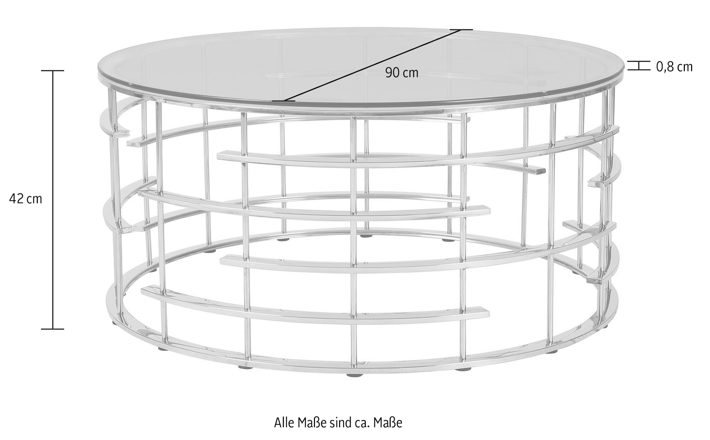 SalesFever Couchtisch, Gestell gefertigt aus rostfreiem Edelstahl bestellen  | BAUR | Couchtische