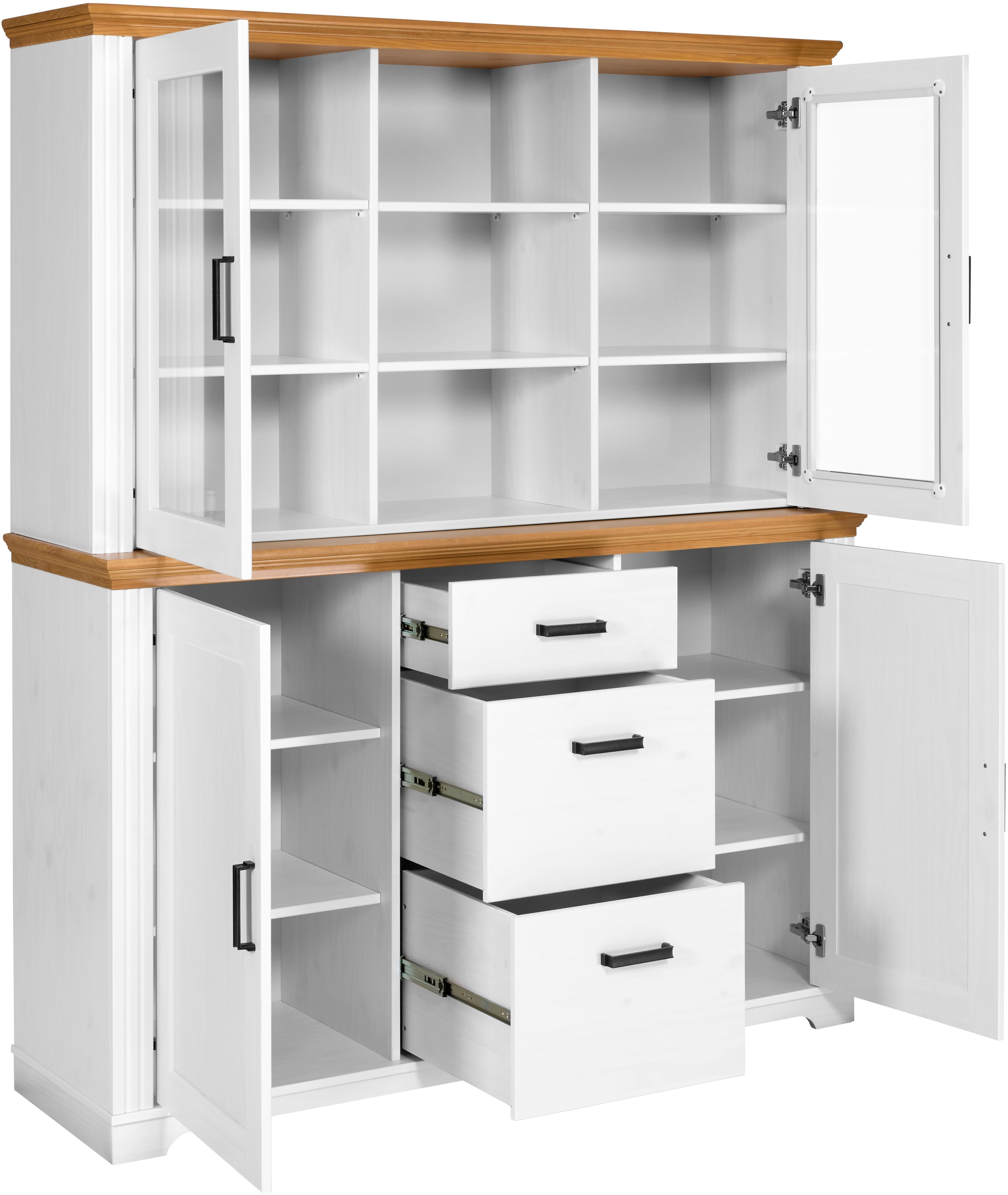 Inter Link Buffet »Maluno« 1 Stk. tlg. Kiefer Massiv, soft-close, Stauraum, BxTxH: ca.166,4 x 48,3 x 199,4 cm