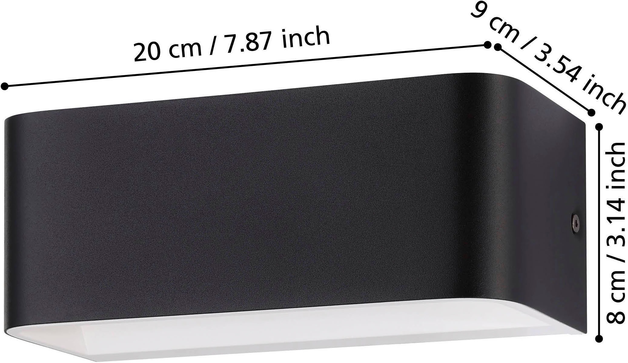 EGLO Wandleuchte »Sania 4 Wandlampe, Wandspot, Aluminium, Up and Down Leuchte, Flurlampe« LED-Modul 1 Stk. Warmweiß Wand-/Deckenleuchte - L20 x H8 x AL9 cm - schwarz, weiß - 10W inkl.