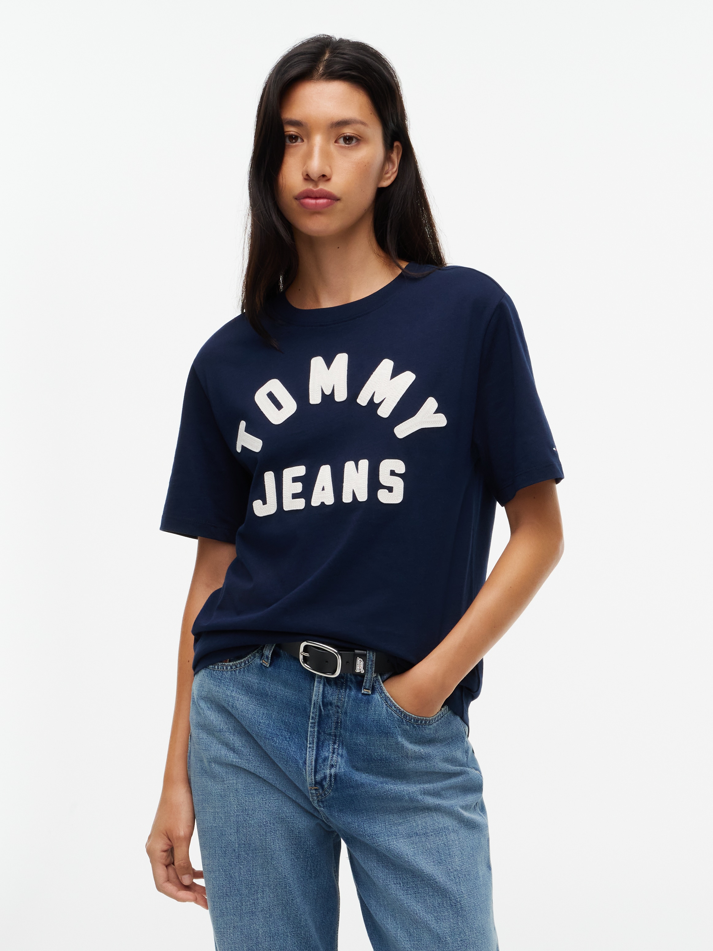 Tommy Jeans Rundhalsshirt »TJW RLX TOMMY ARCH TEE« Baumwolle,  relaxed fit