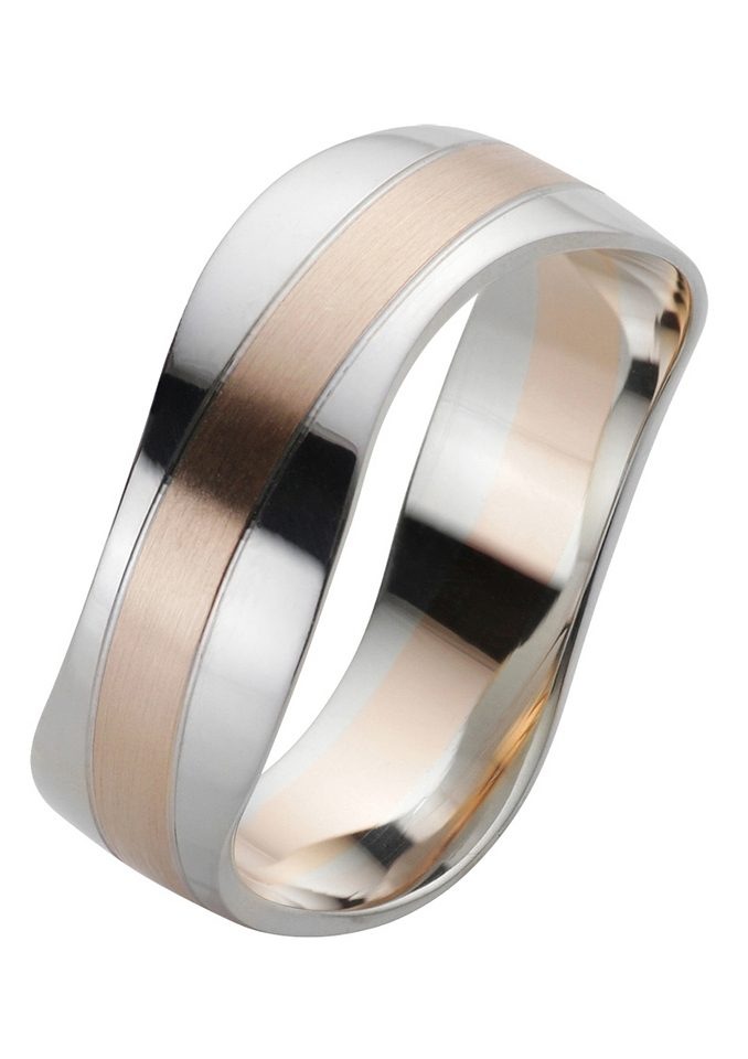 Trauring FIRETTI "Schmuck Geschenk Gold 375 Hochzeit Ehering Trauring "LIEBE" Gr. 18, rosa (weißgoldfarben, roségoldfarben), Fingerringe, Damen, 18, ohne Brillanten, Roségold 375 Weißgold 375, 8mm, Roségold 375, Weißgold 375, Trauring, Made in Germany, wa
