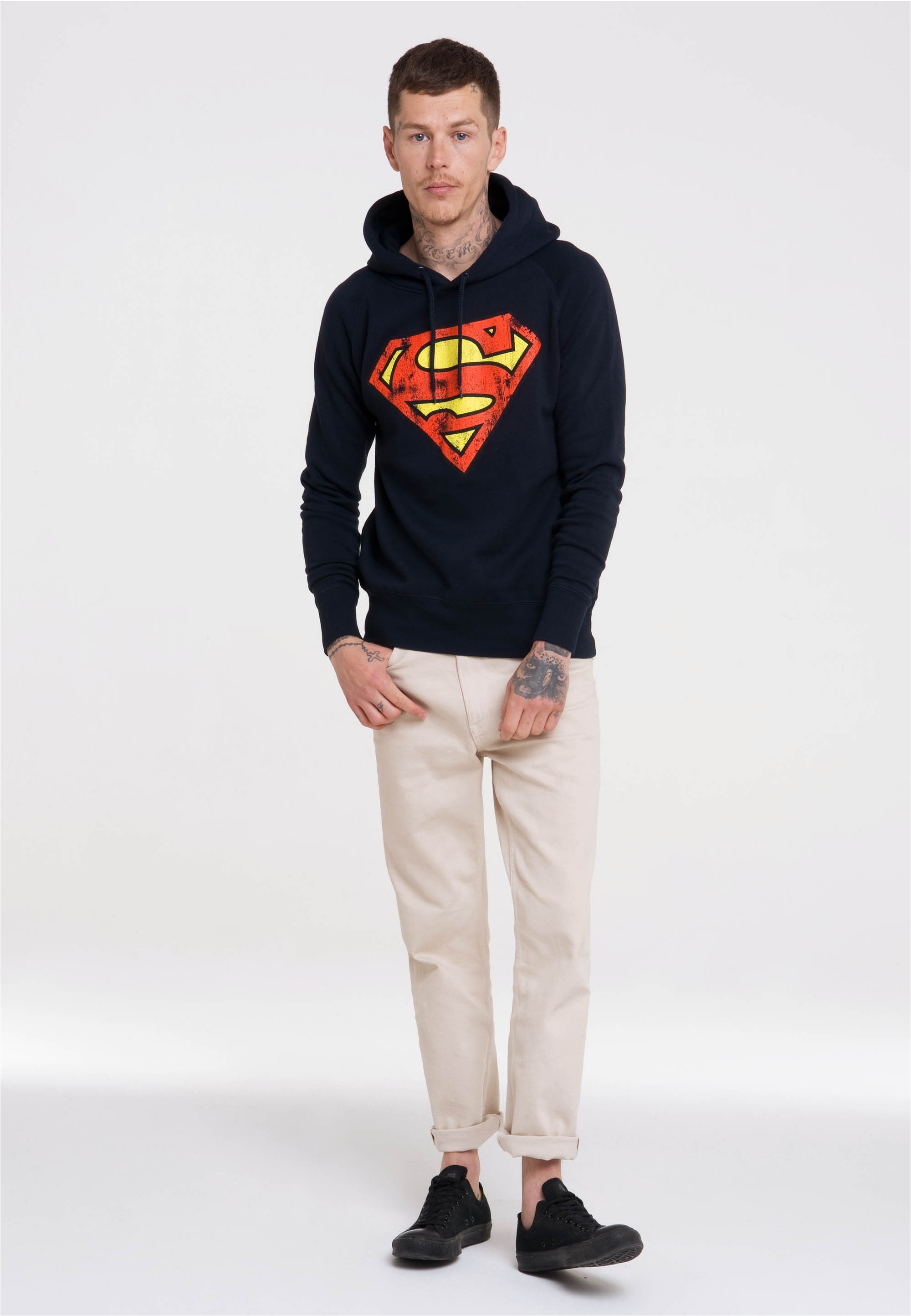 LOGOSHIRT Kapuzensweatshirt »DC – Superman Logo«, mit Superhelden-Print
