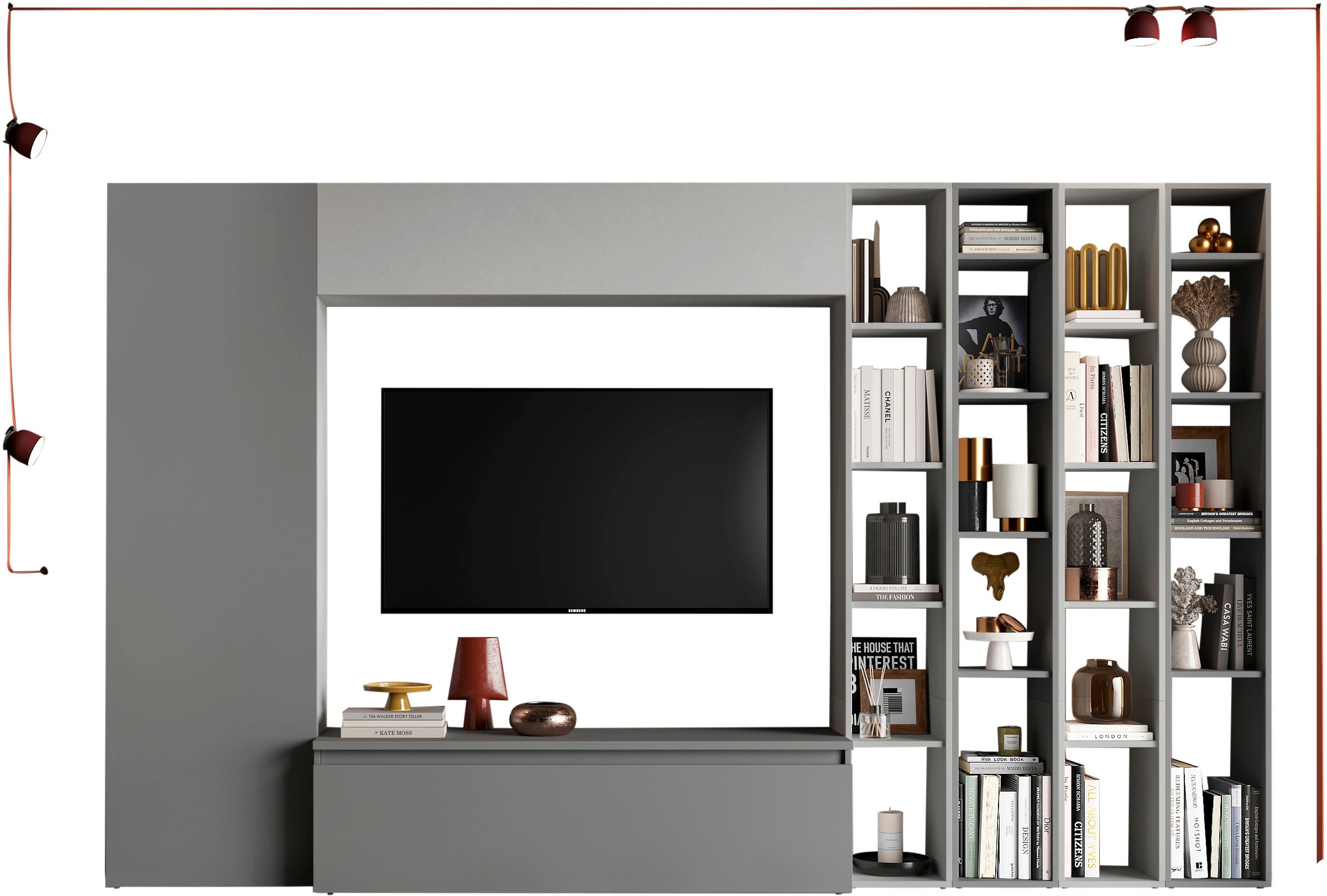 Home affaire Wohnwand "Infinity, 7tlg. Breite 305 cm, Schrankwand, Anbauwan günstig online kaufen