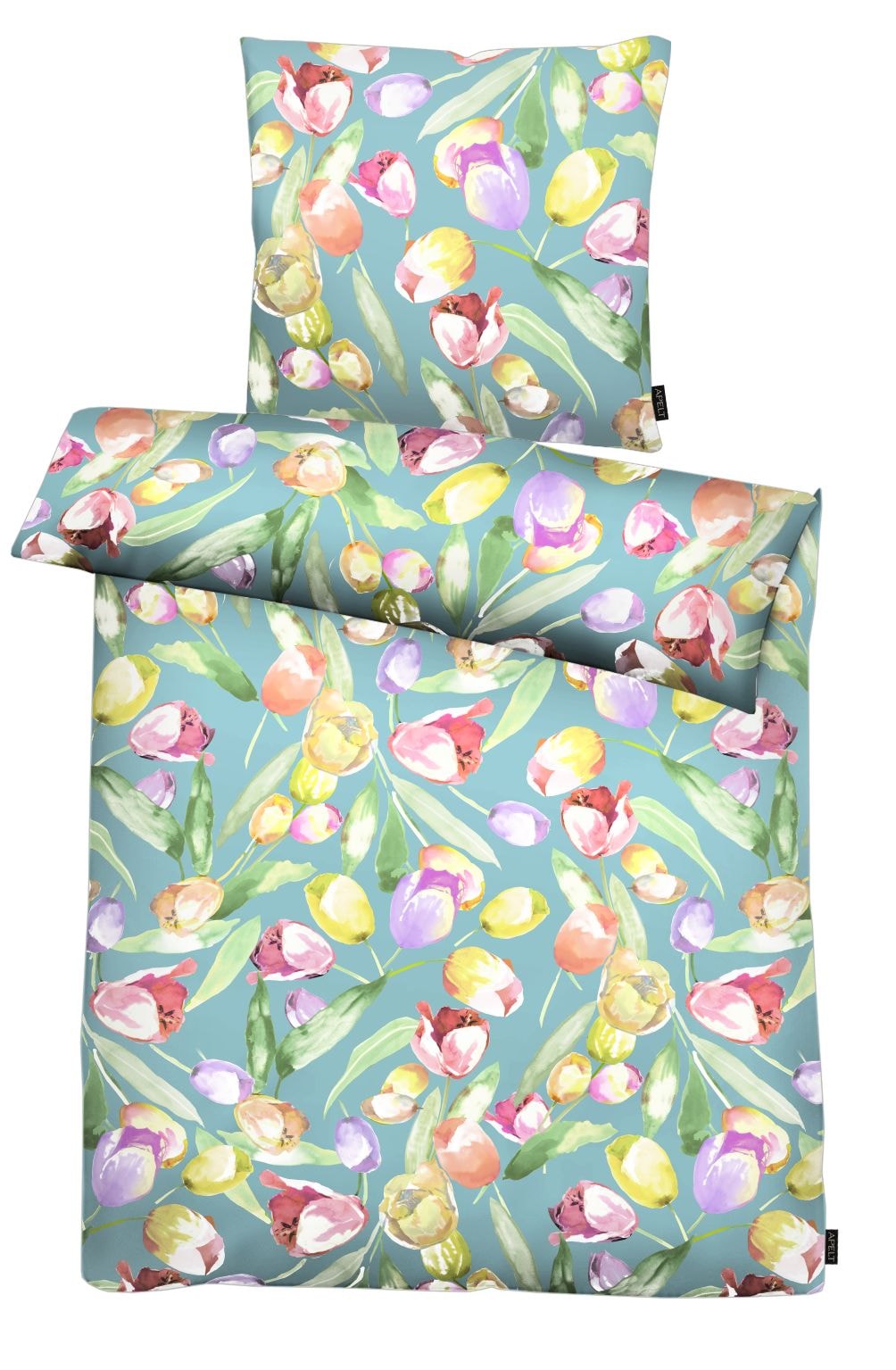 APELT Bettwäsche "Tulip" 2 tlg. Bettwäsche-Set mit Reißverschluss, Baumwoll-Satin, Digitaldruck