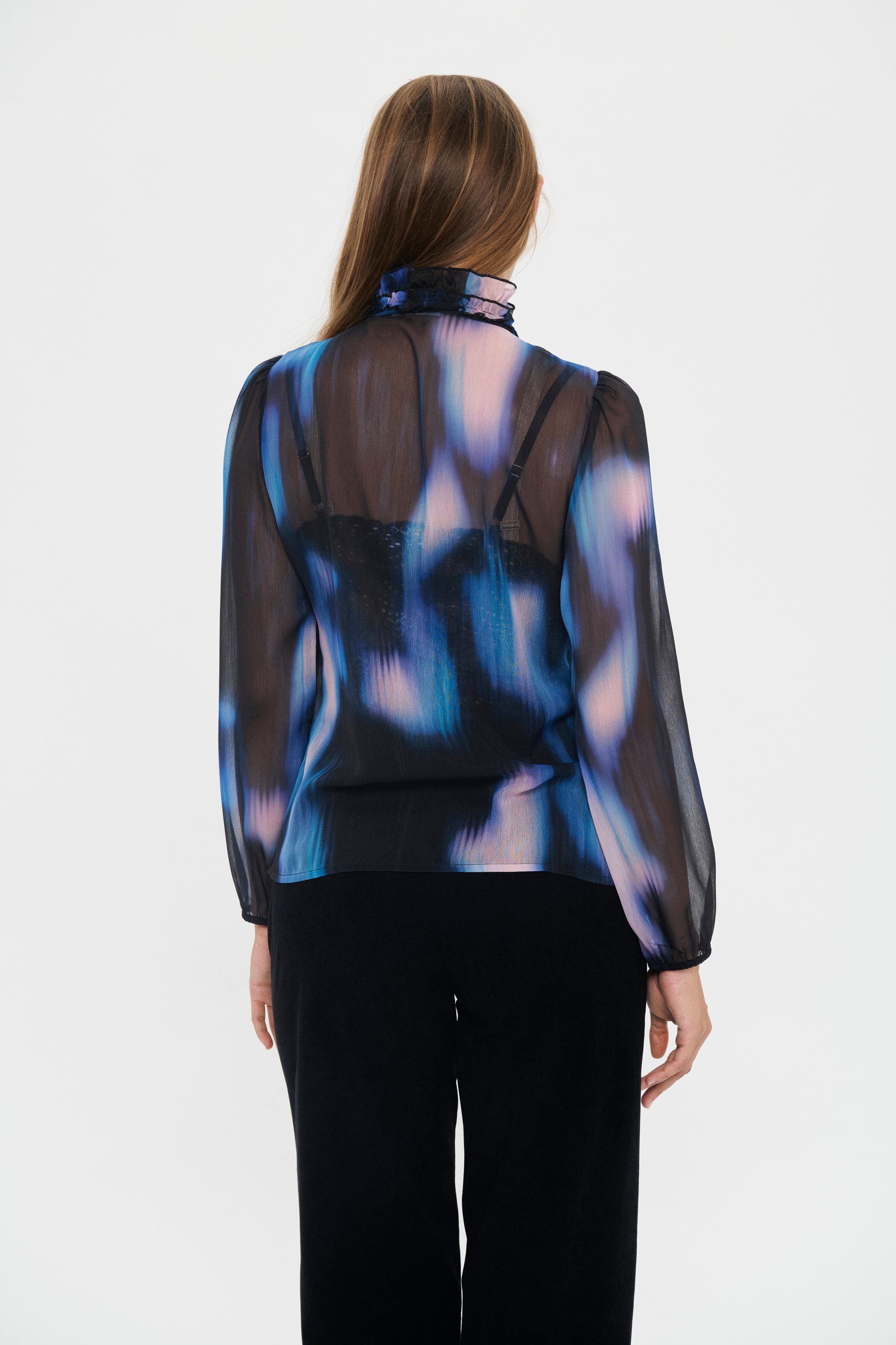 Saint Tropez Rüschenbluse "LiljaSZ Crinkle LS Shirt" Regular fit, Chiffon, günstig online kaufen