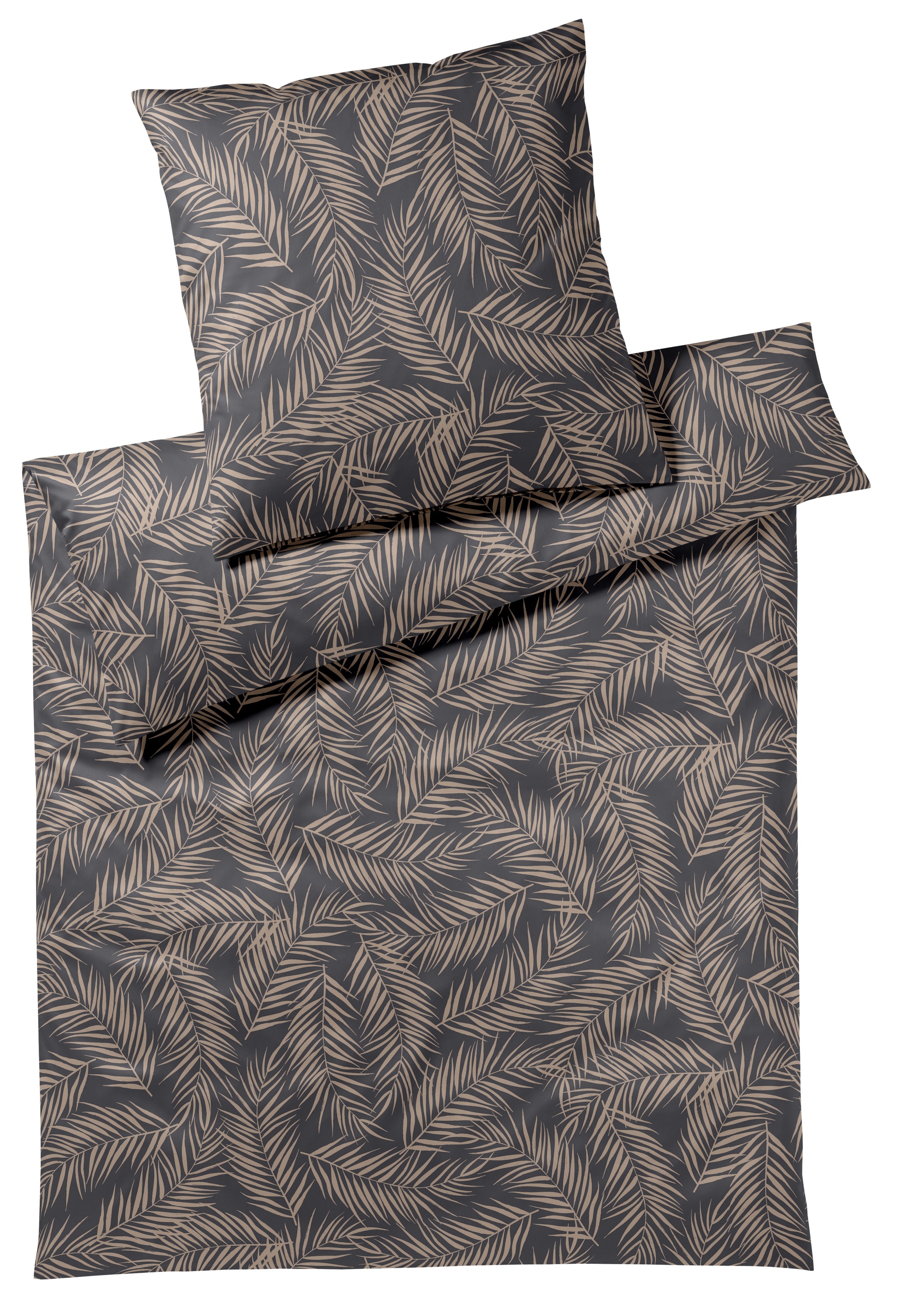 Elegante Bettwäsche "Maison Leaves" 2 Stk. tlg. angenehmes Hautgefühl günstig online kaufen