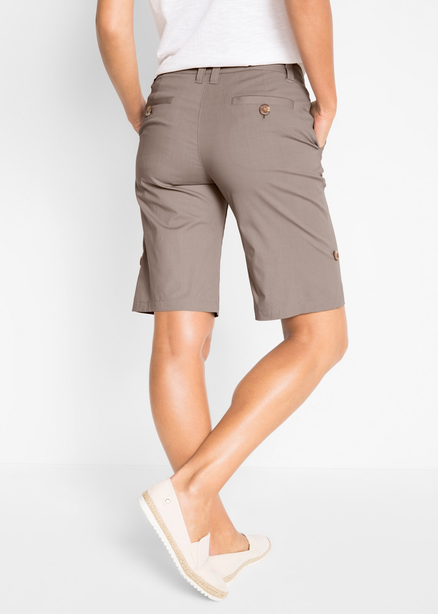 bonprix Bermudas "Stretch Bermuda" mit krempelbaren Beinen, Regular Fit günstig online kaufen