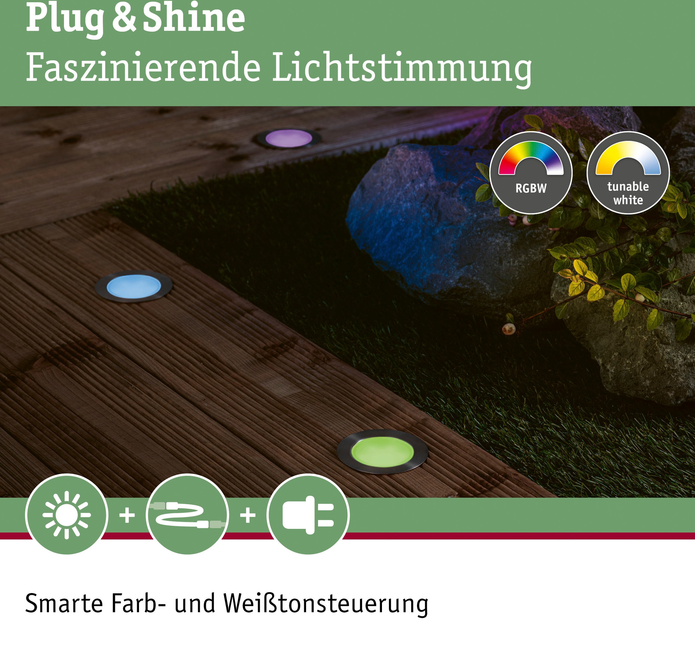 Paulmann LED Gartenleuchte »Outdoor Plug & Shine Einbauleuchte Floor RGBW IP67 ZigBee«, 1 flammig-flammig, IP67, ZigBee RGBW