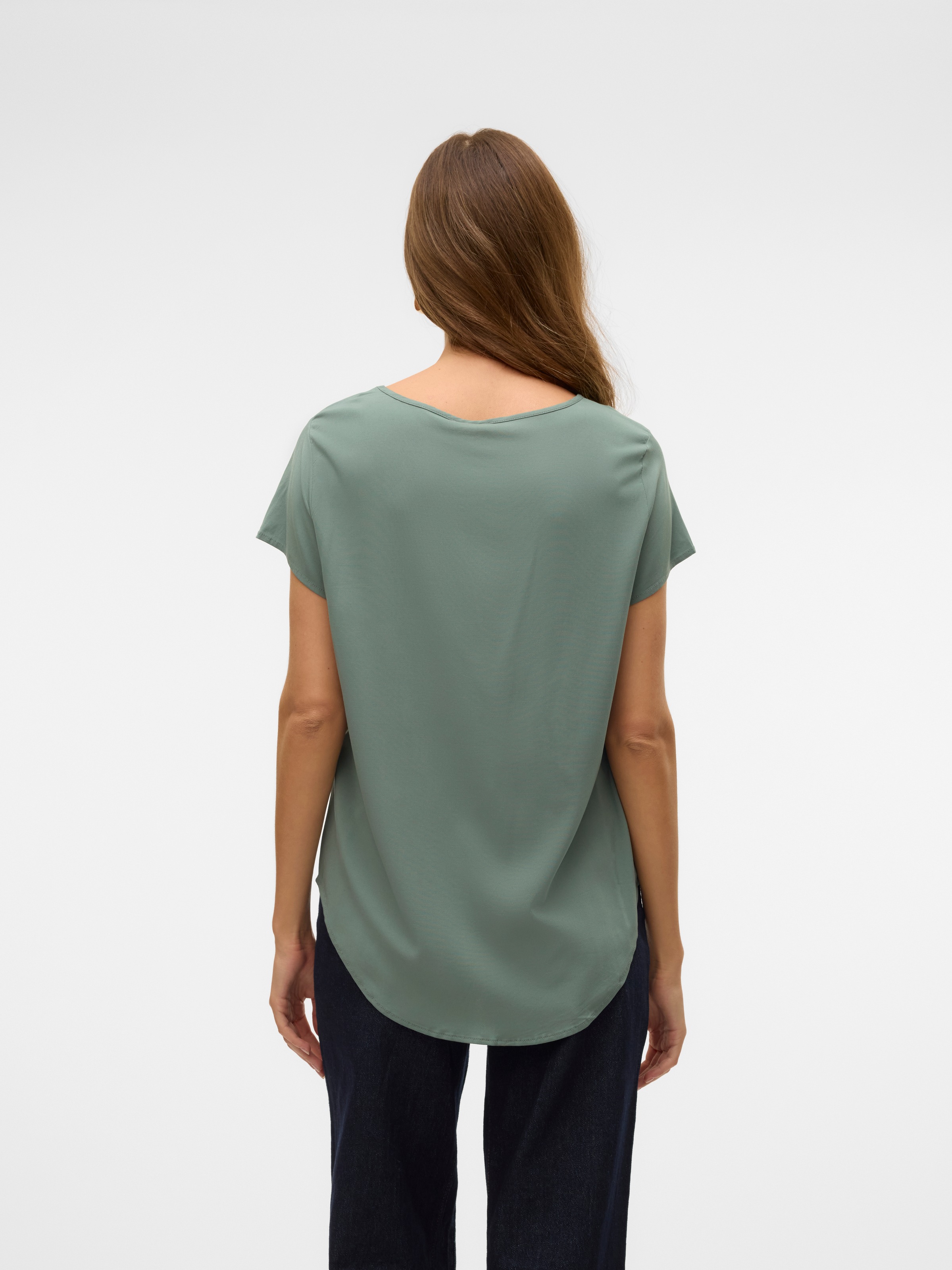 Thumbnail - Vero Moda Blusenshirt "VMBELLA SS TOP WVN GA NOOS" Viskosemischung, abgerundeter Saum